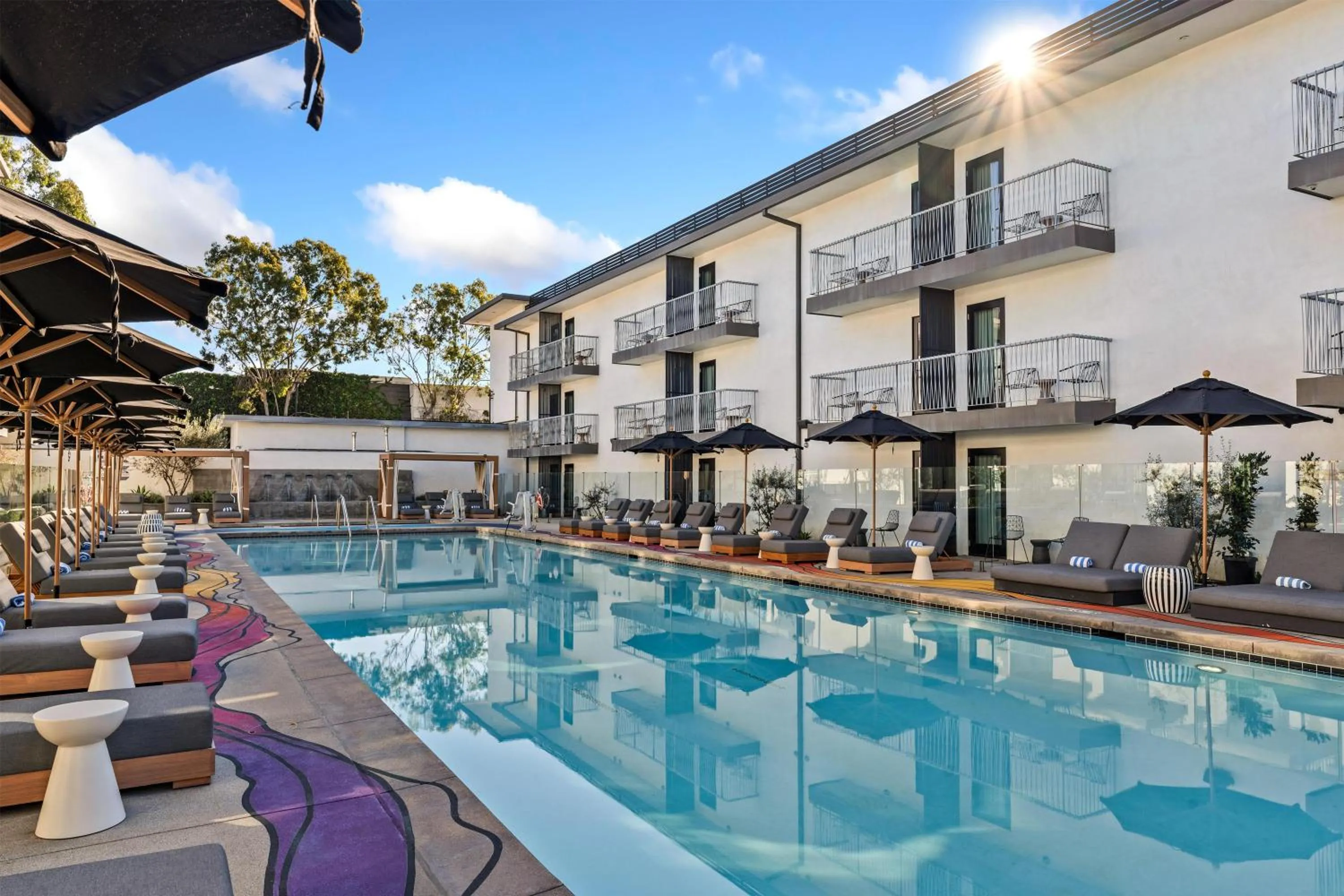 Pool view in The Lum Hotel Los Angeles Stadium District