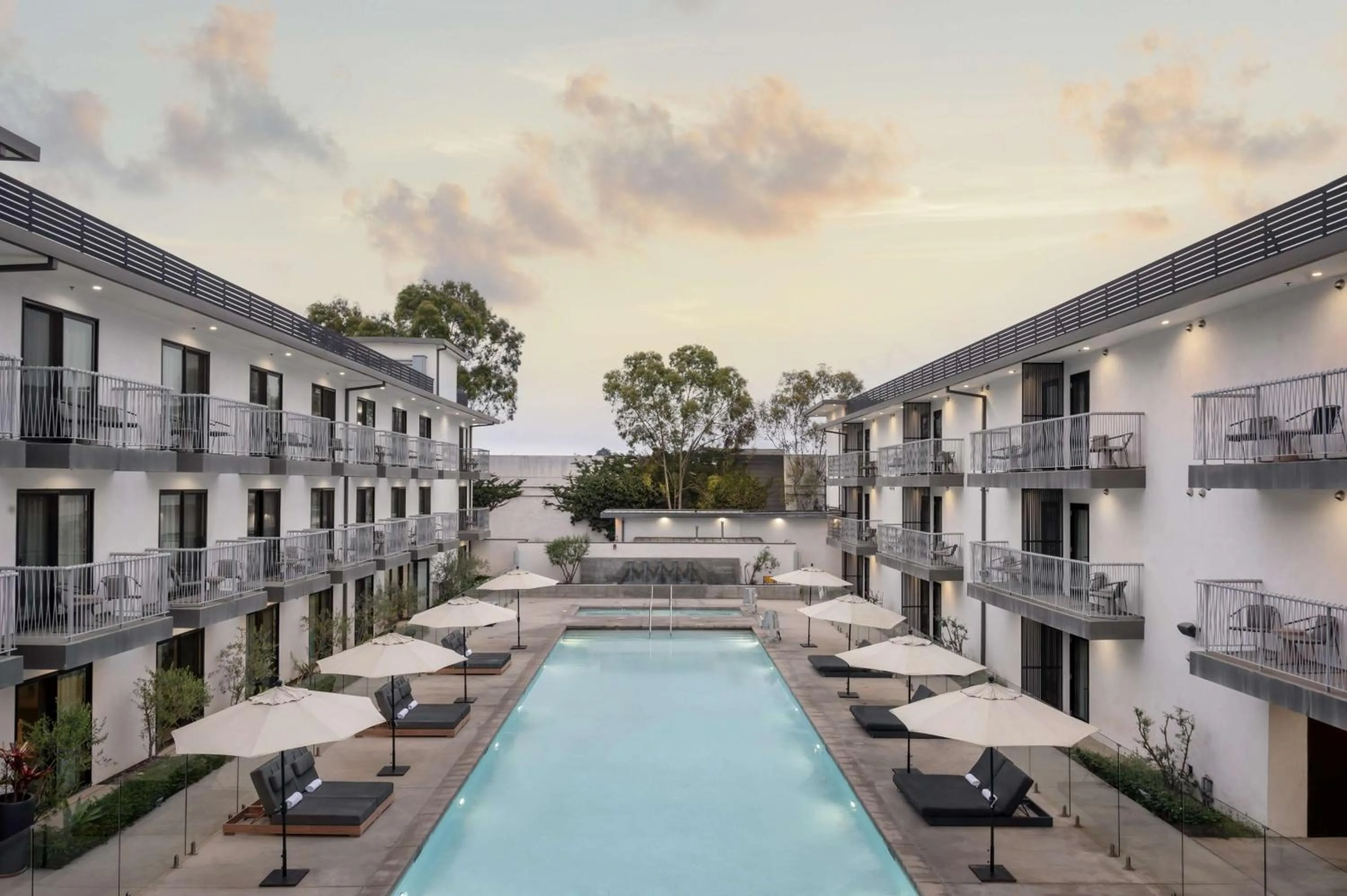 Pool view in The Lum Hotel Los Angeles Stadium District