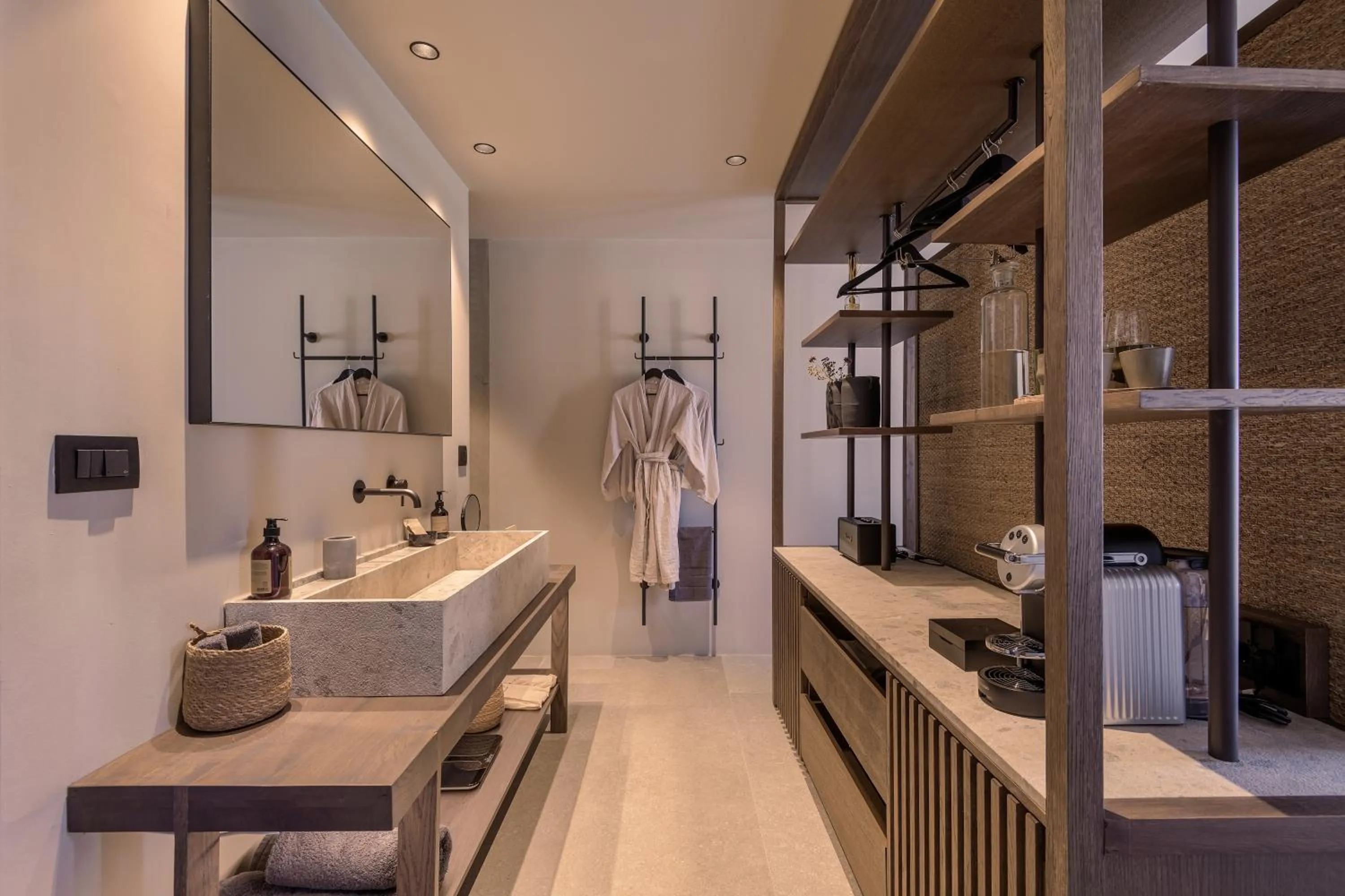 Bathroom in Theros All Suite Hotel - Adults Only