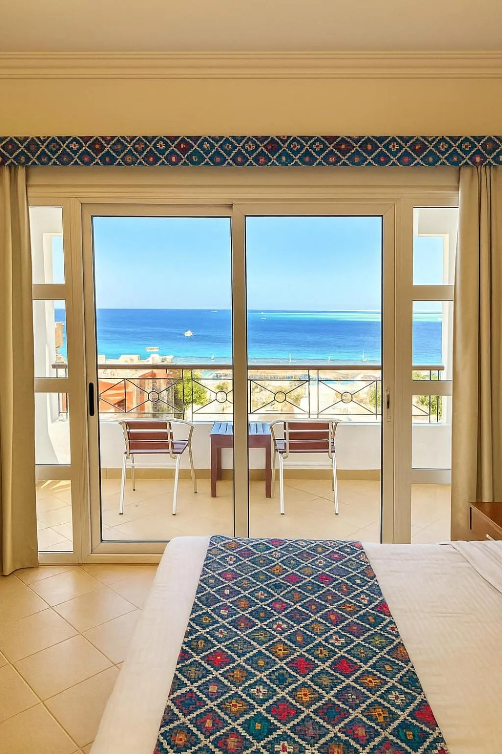 Balcony/Terrace, Bed in Swiss Wellness Dive Resort