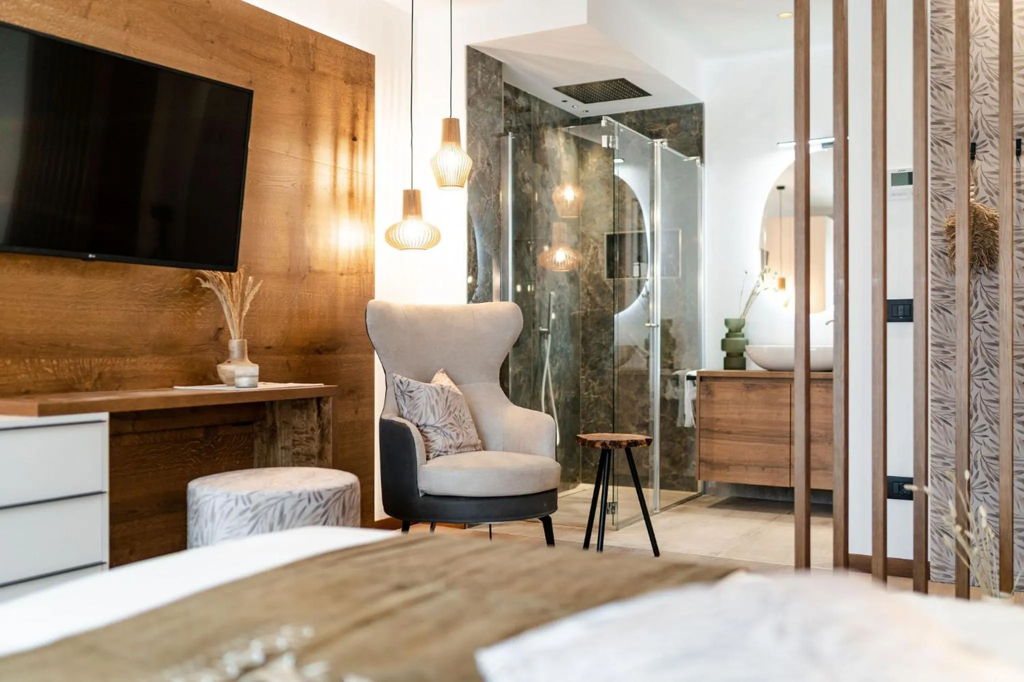 Bed in Sibenbras Natural Aparthotel