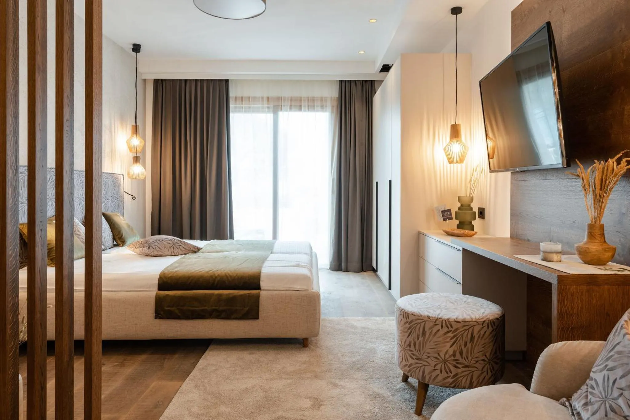 Bed in Sibenbras Natural Aparthotel