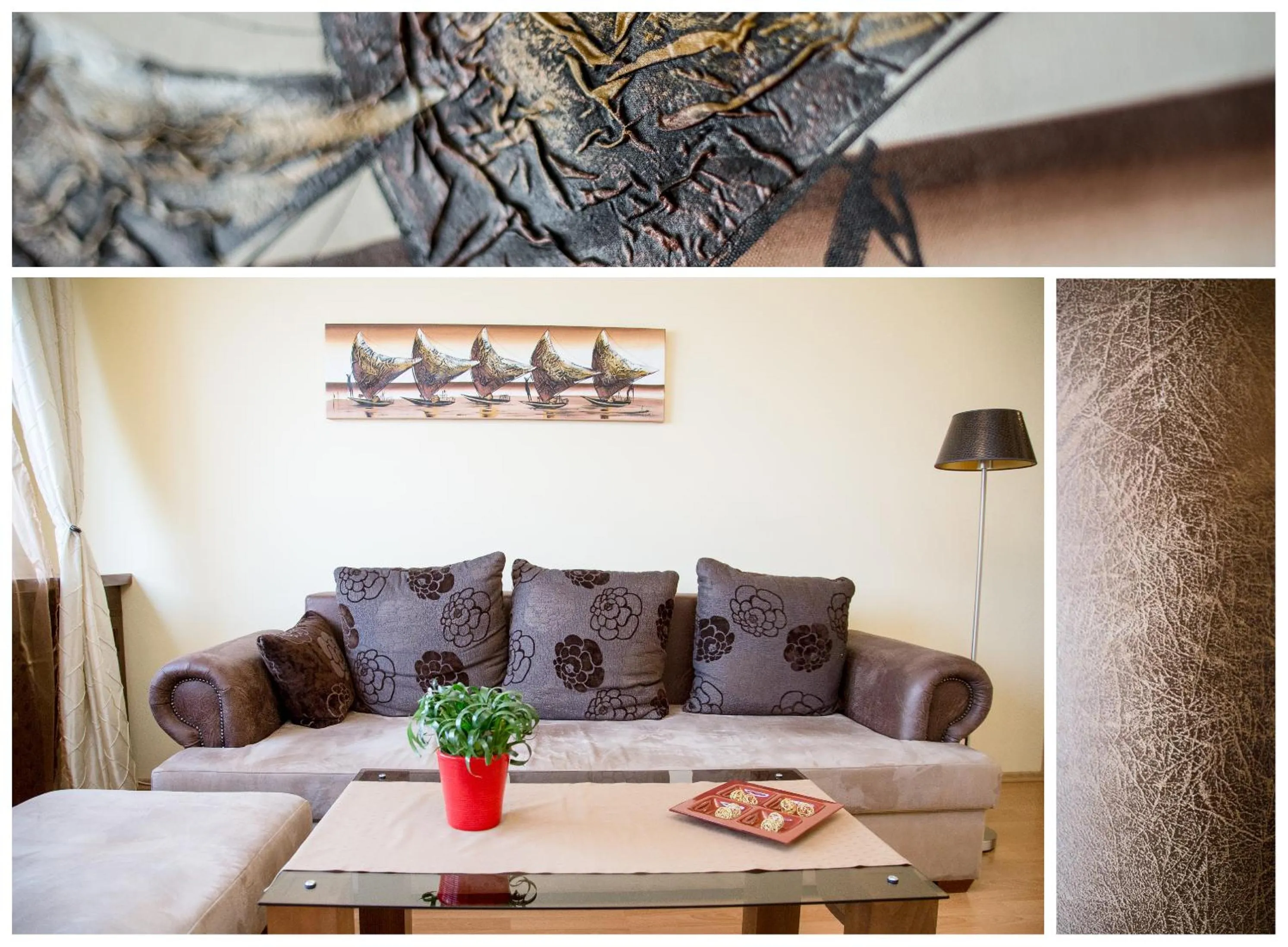 Living room in Arpad Bridge Apartments