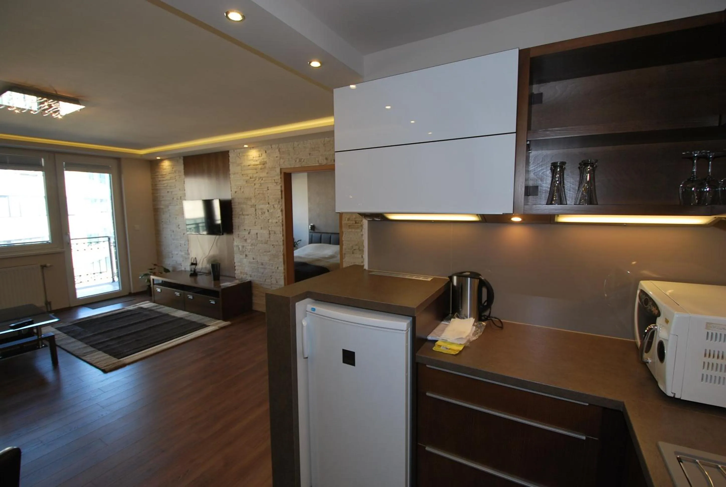 Kitchen or kitchenette in Arpad Bridge Apartments