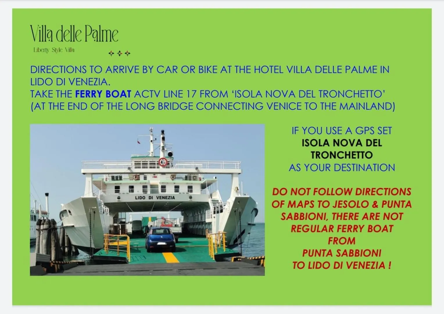 Parking in Hotel Villa Delle Palme