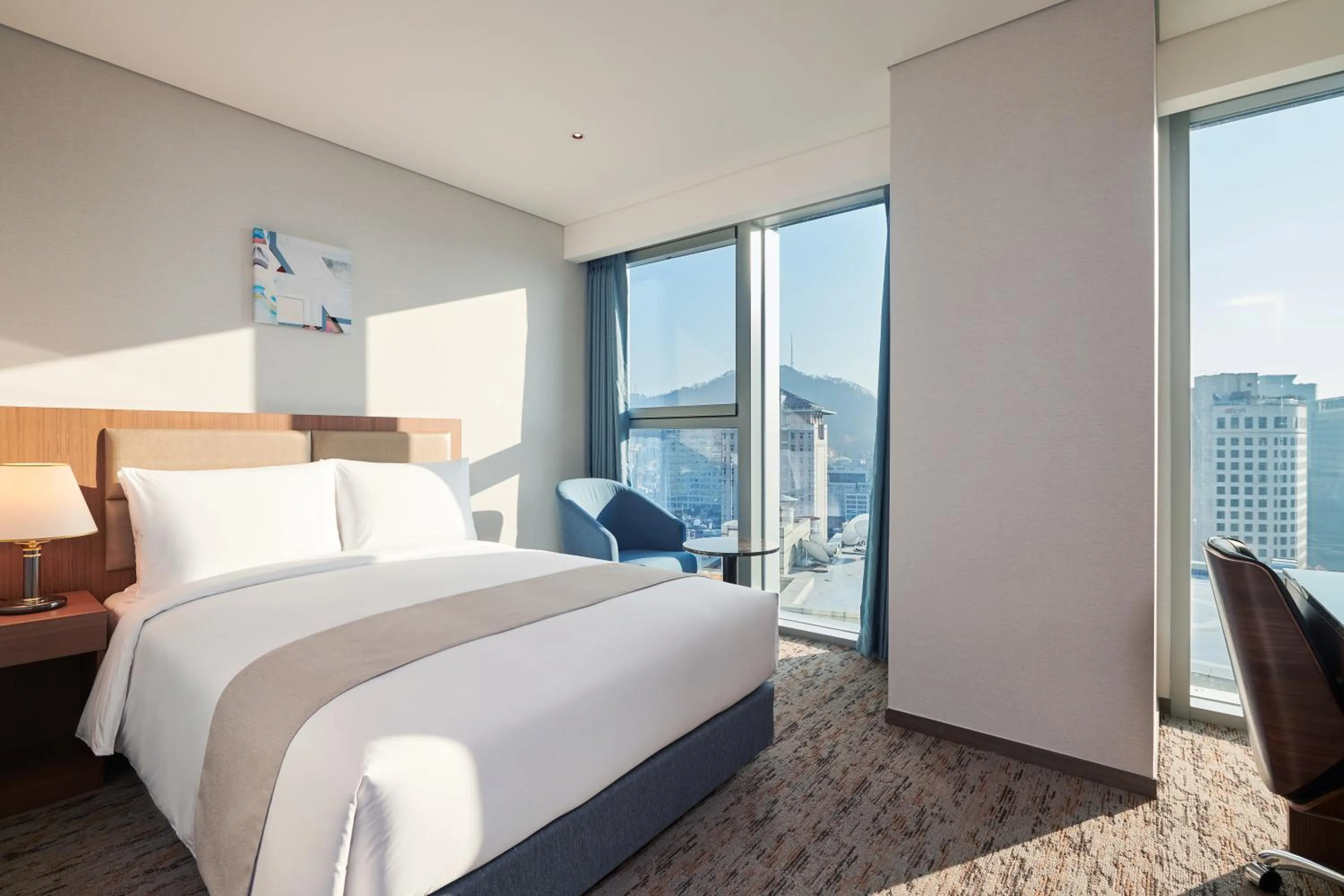 View (from property/room), Bed in Stanford Hotel Myeongdong