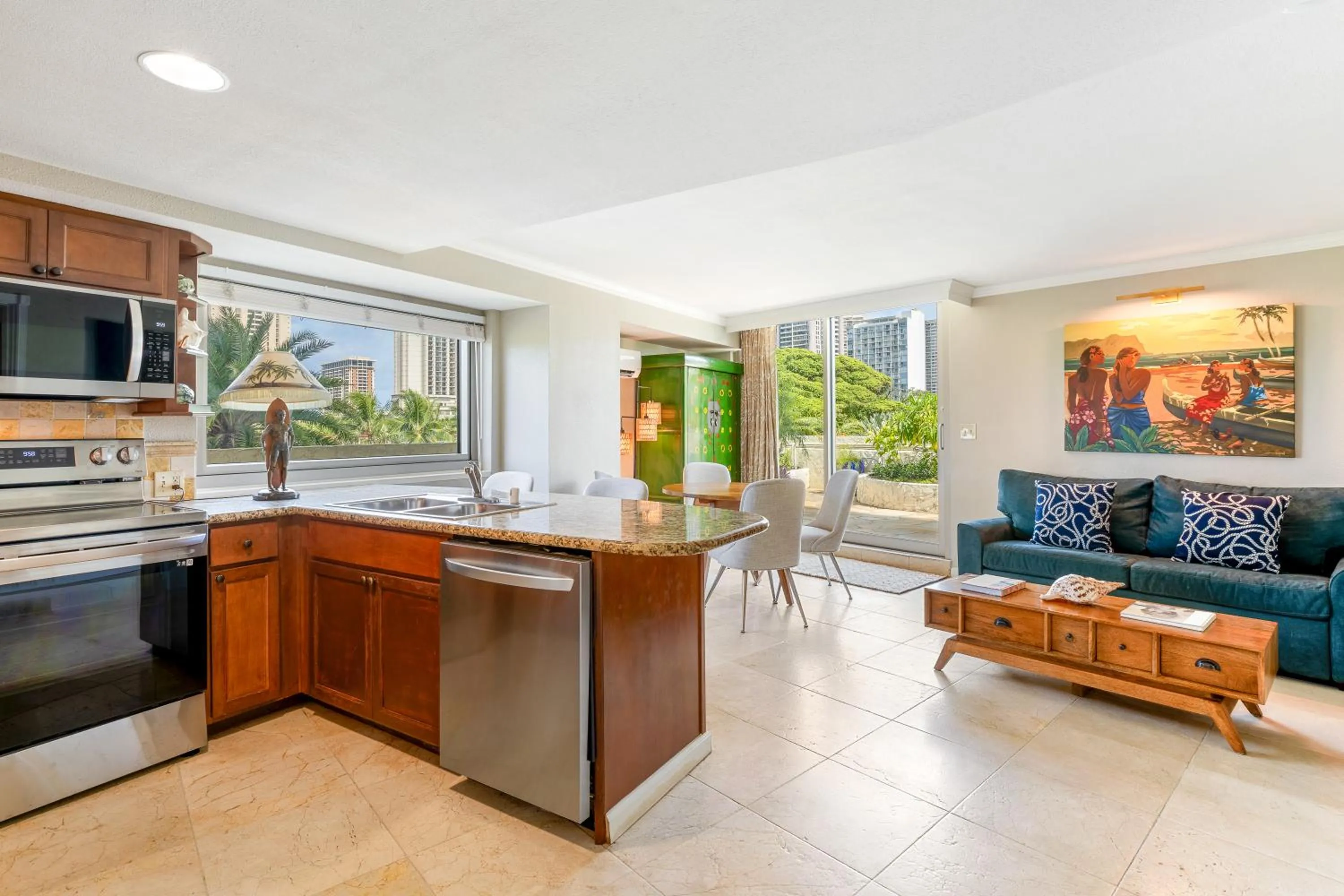 Kitchen or kitchenette in Luana Waikiki Hotel & Suites