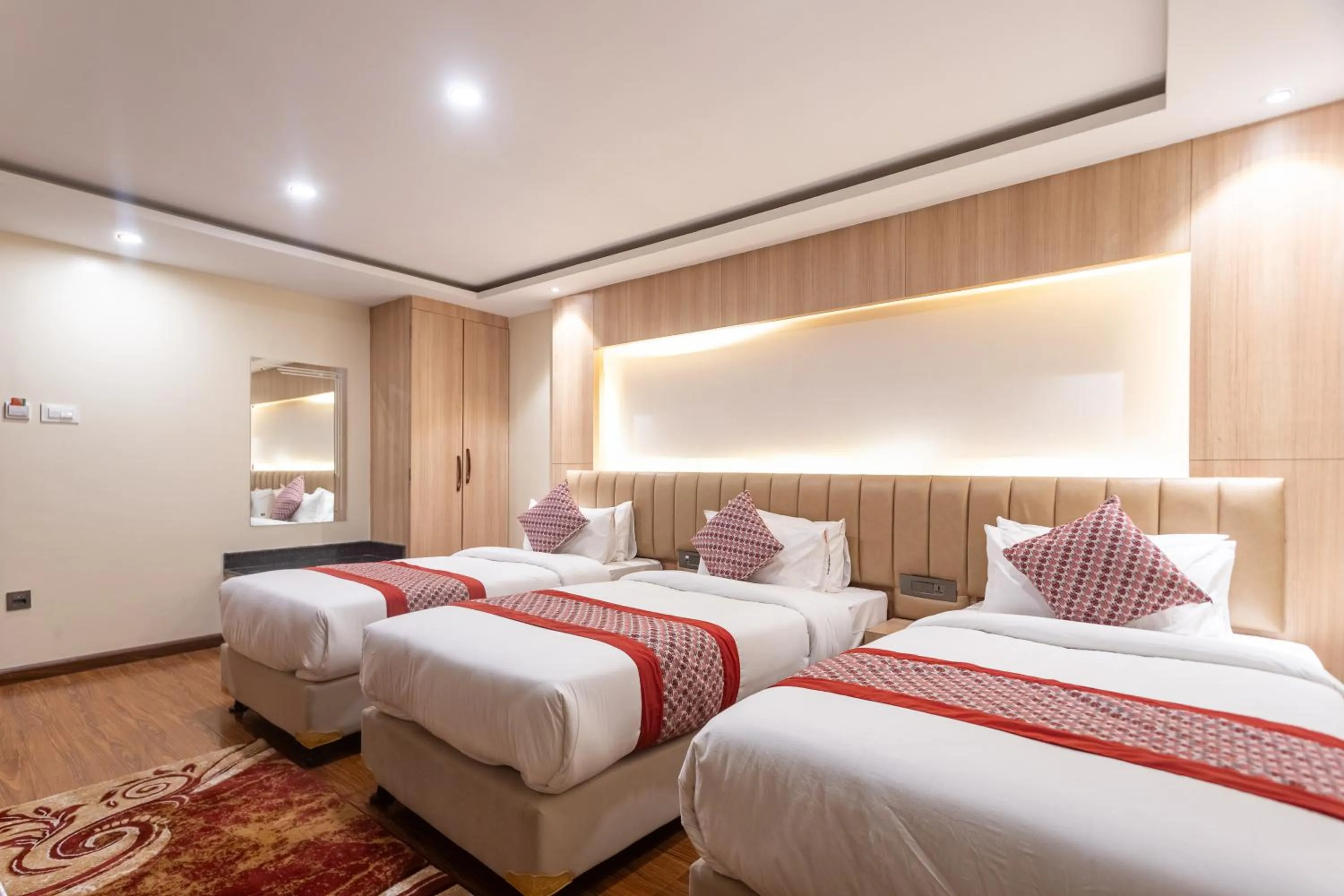 Bed in Amarawati Boutique Hotel