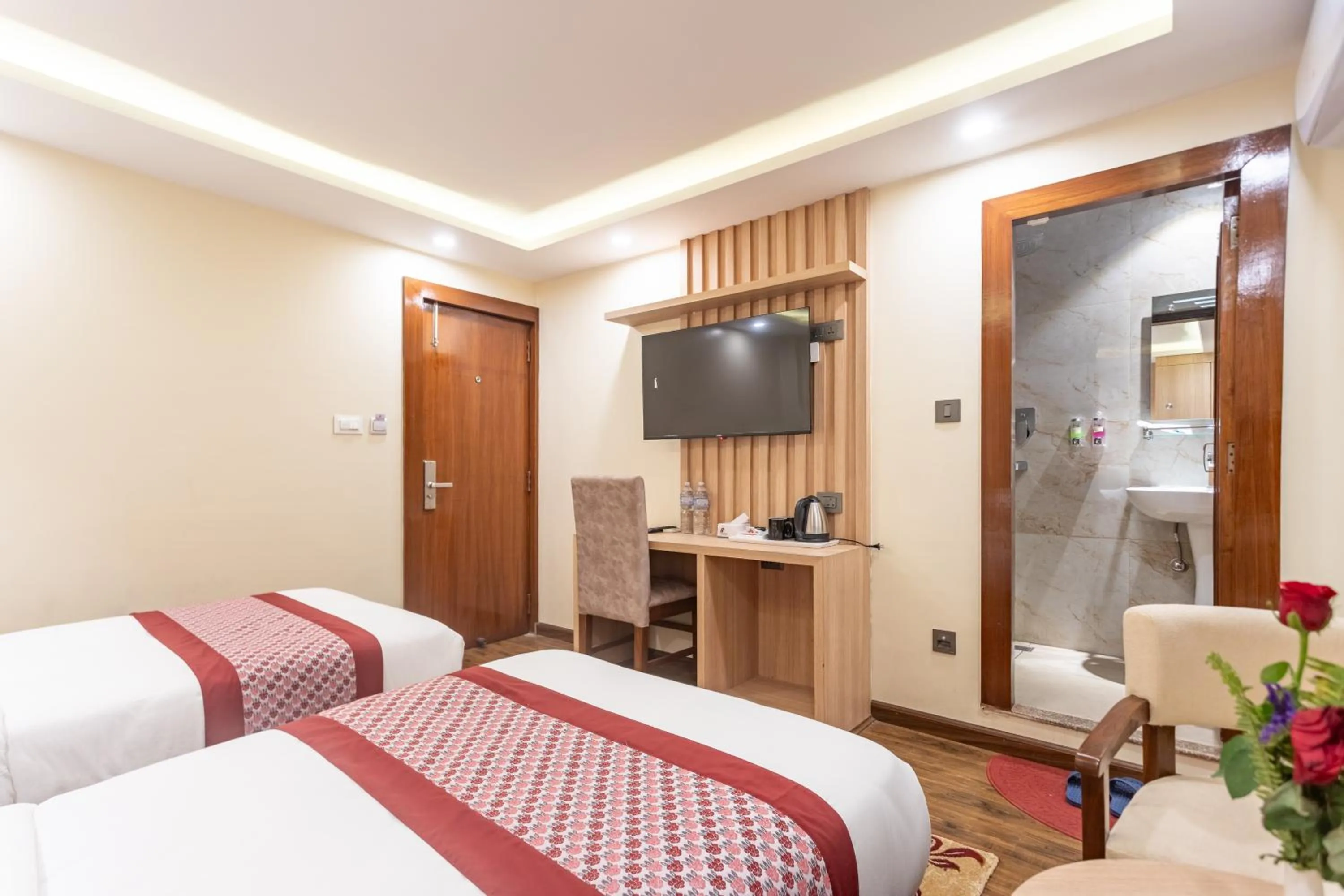 Bed in Amarawati Boutique Hotel