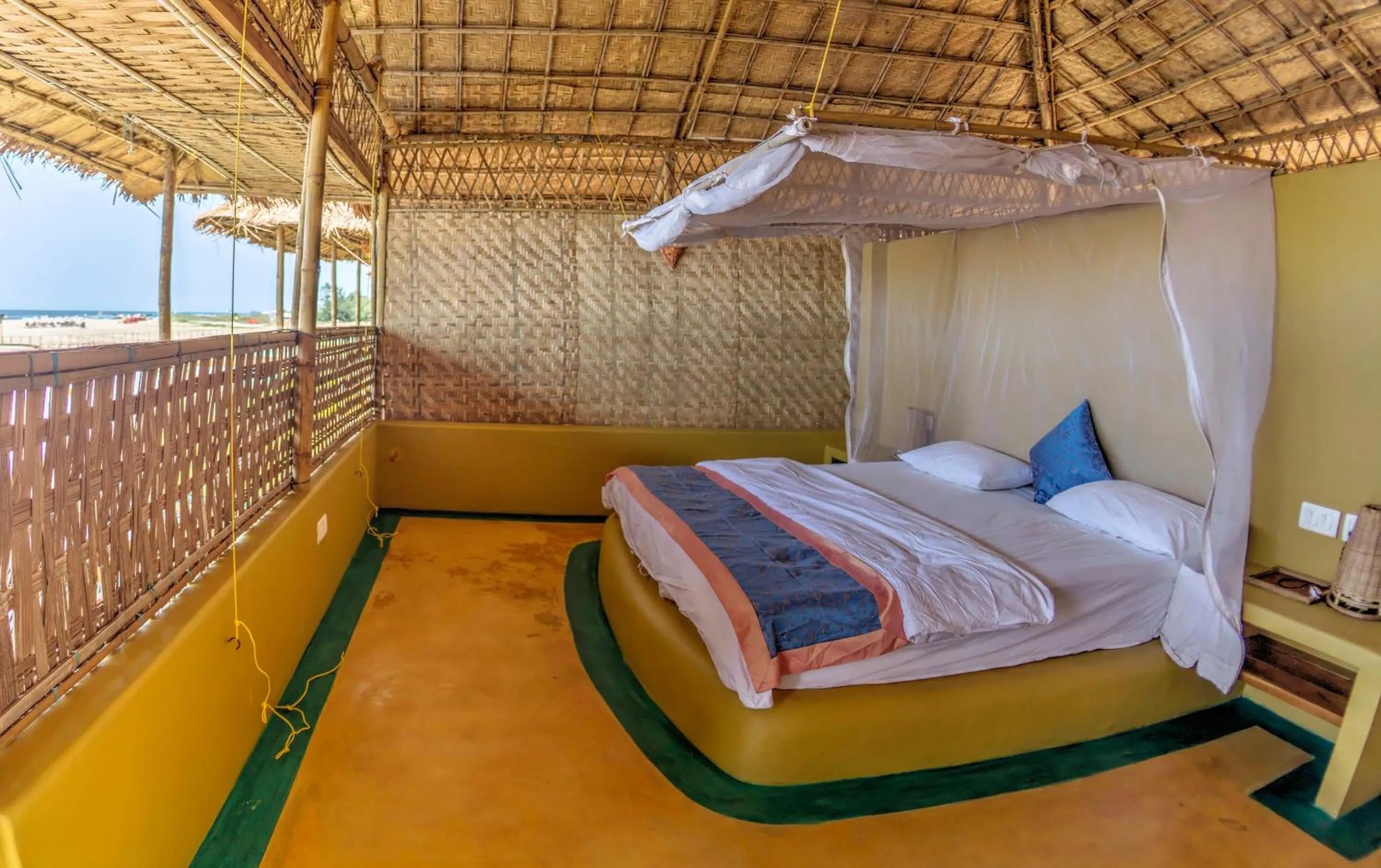 Patio, Bed in Beach Street Eco Resort - Mandrem