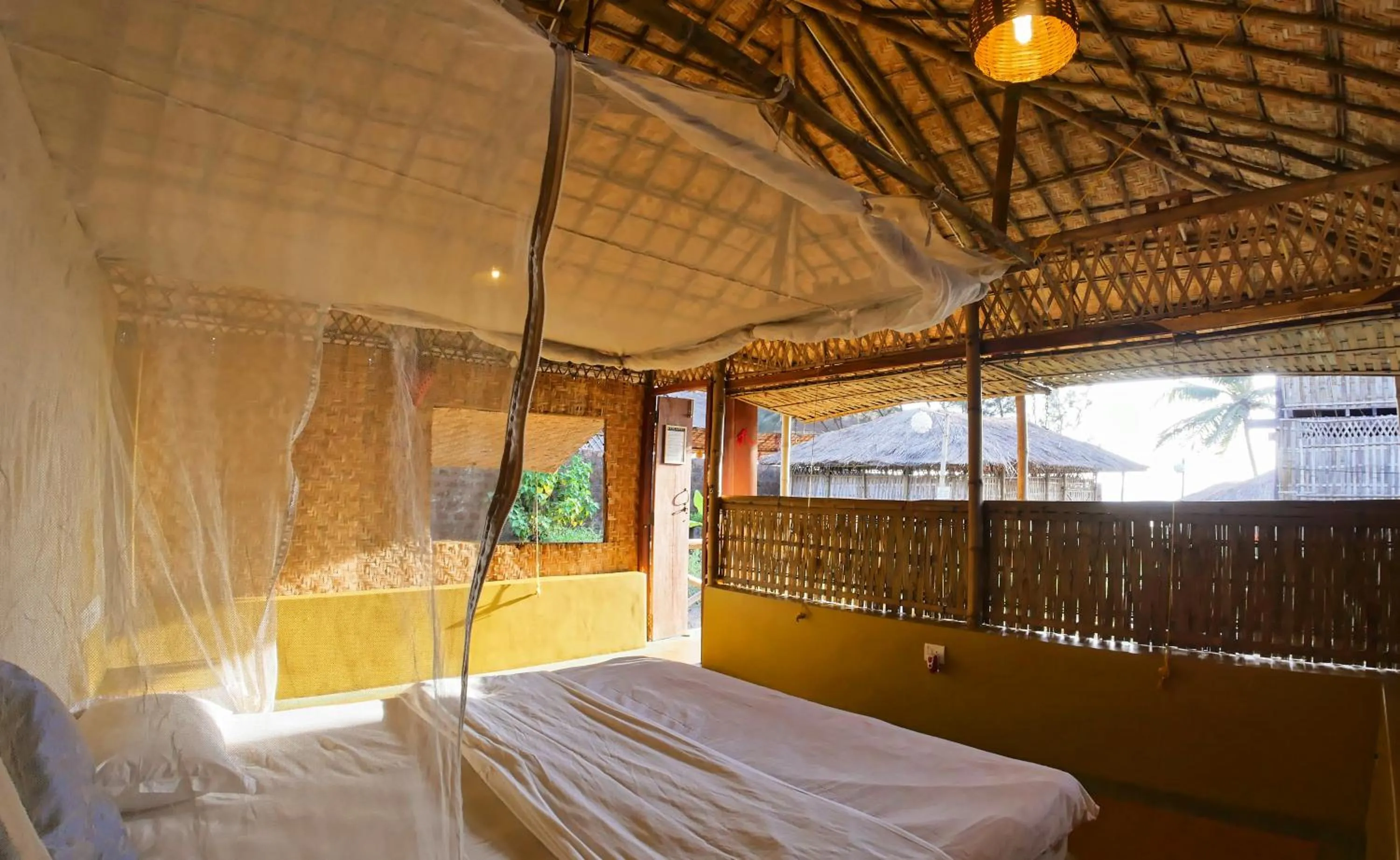Bedroom, Bed in Beach Street Eco Resort - Mandrem