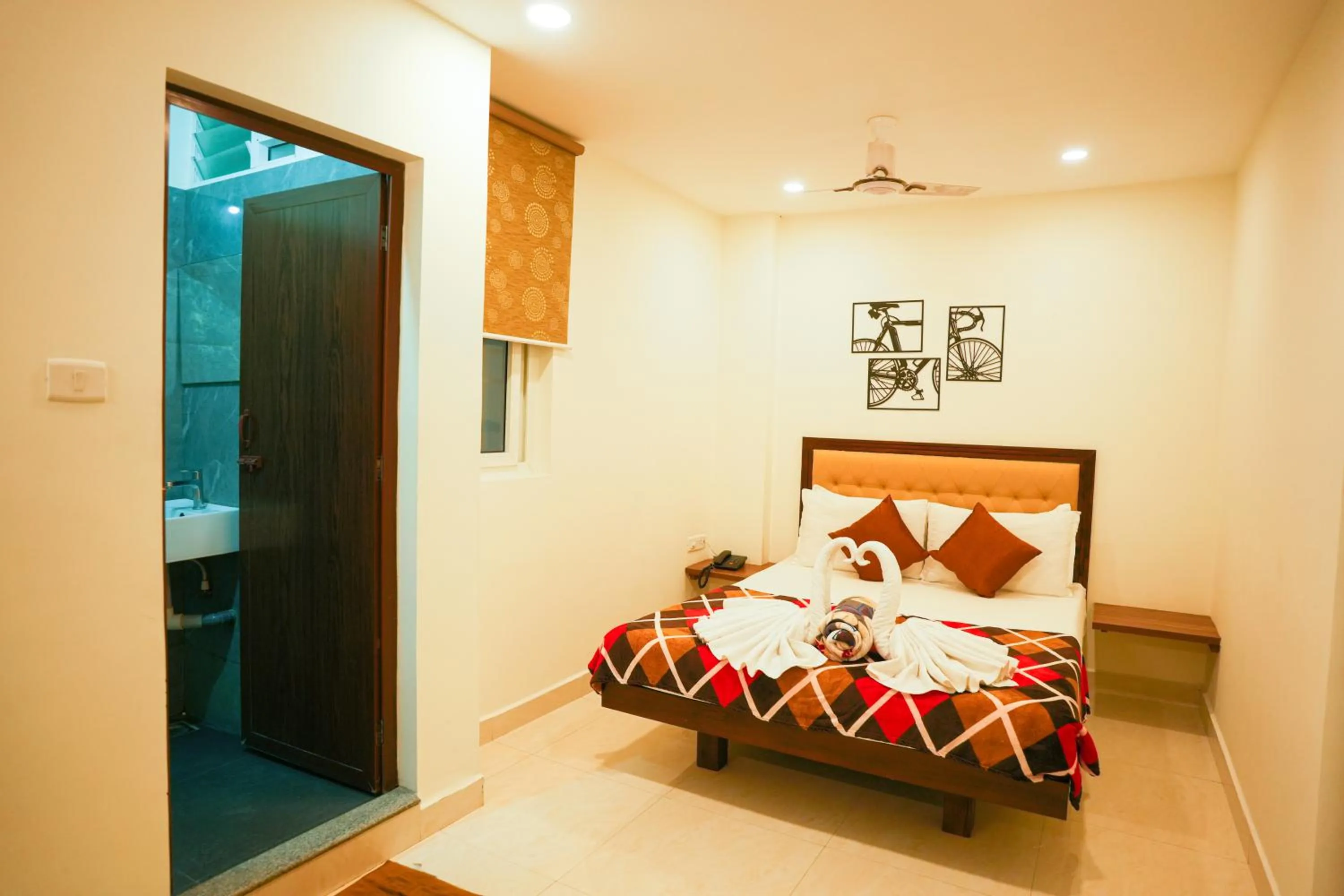 fireplace, Bed in SAARA INN