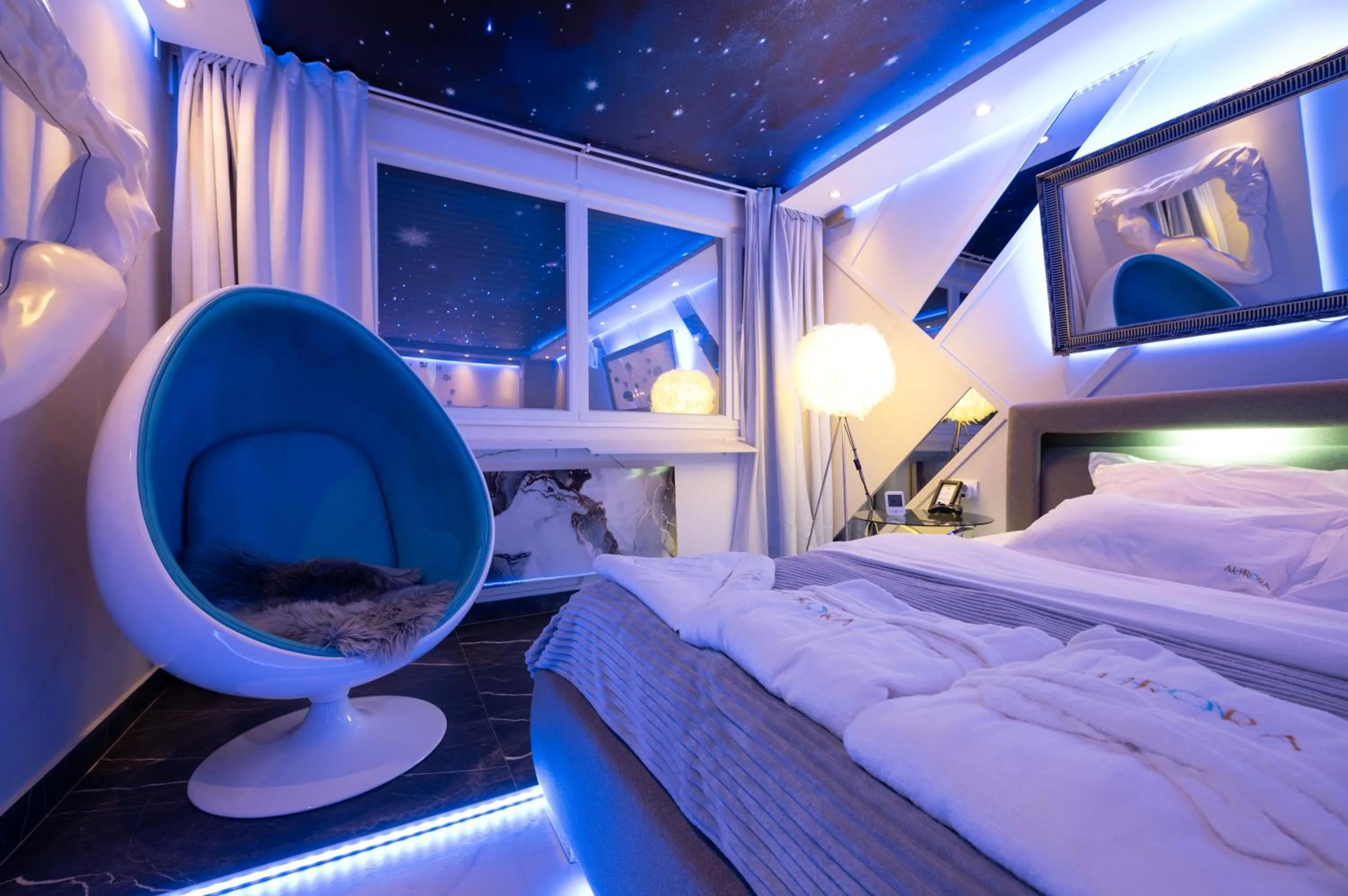 Bed in Aurora Lux Spa Smart apartments