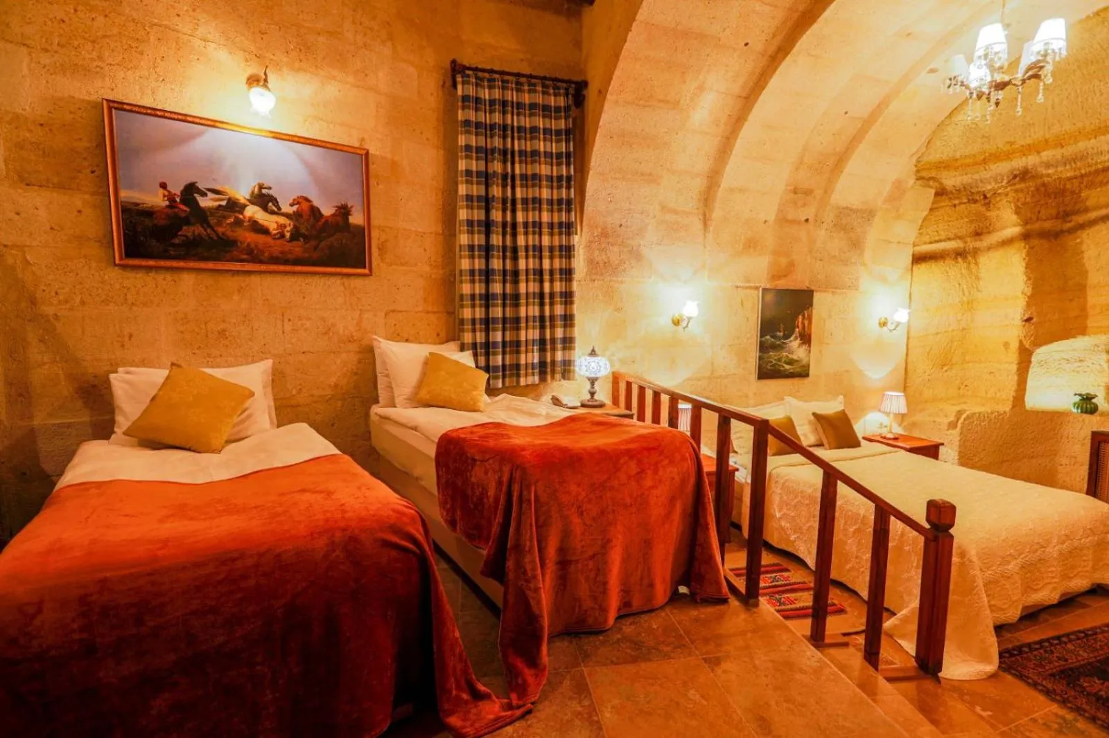 Photo of the whole room, Bed in Sinasos Palace Cave Hotel