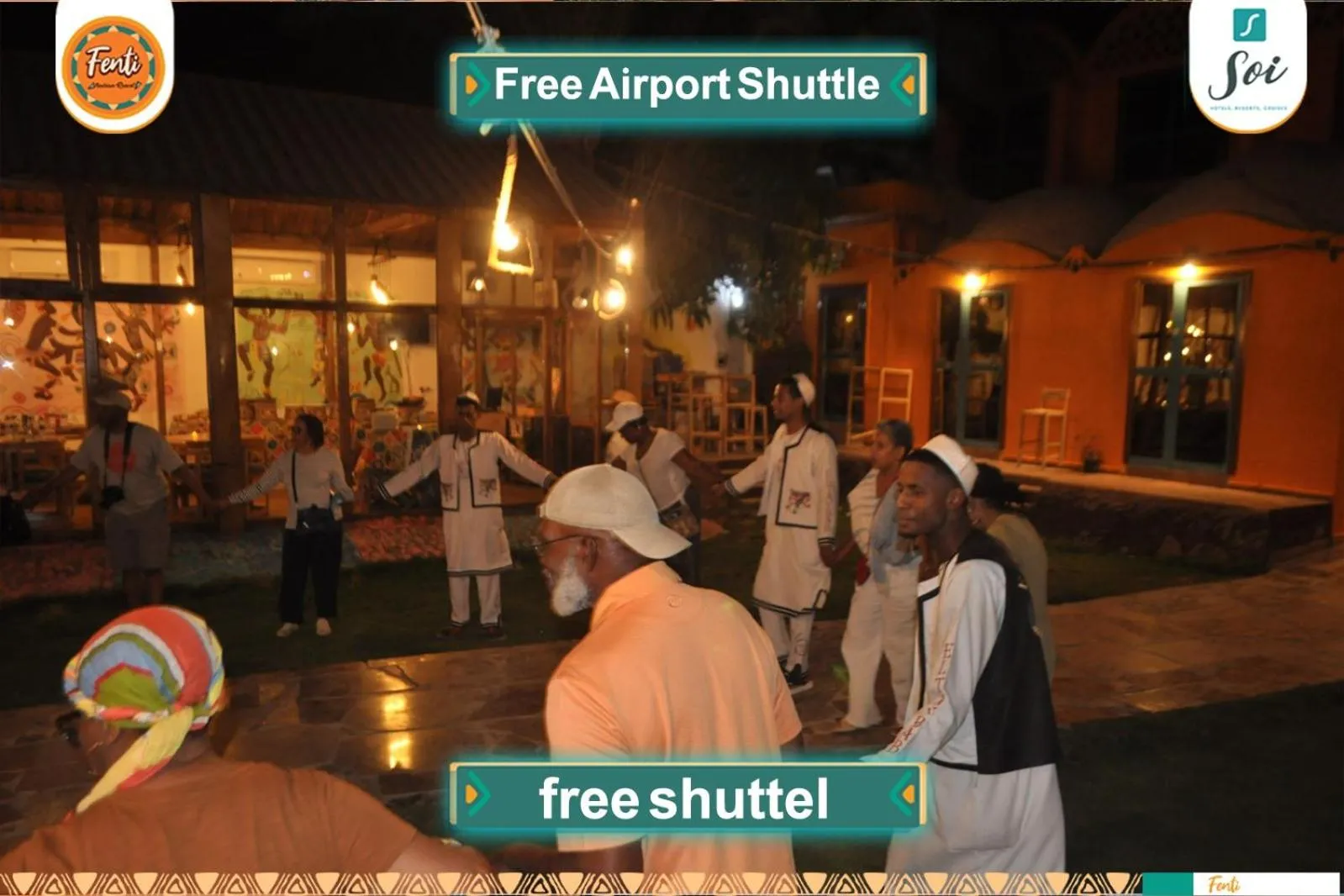 group of guests in Fenti Nubian Resort