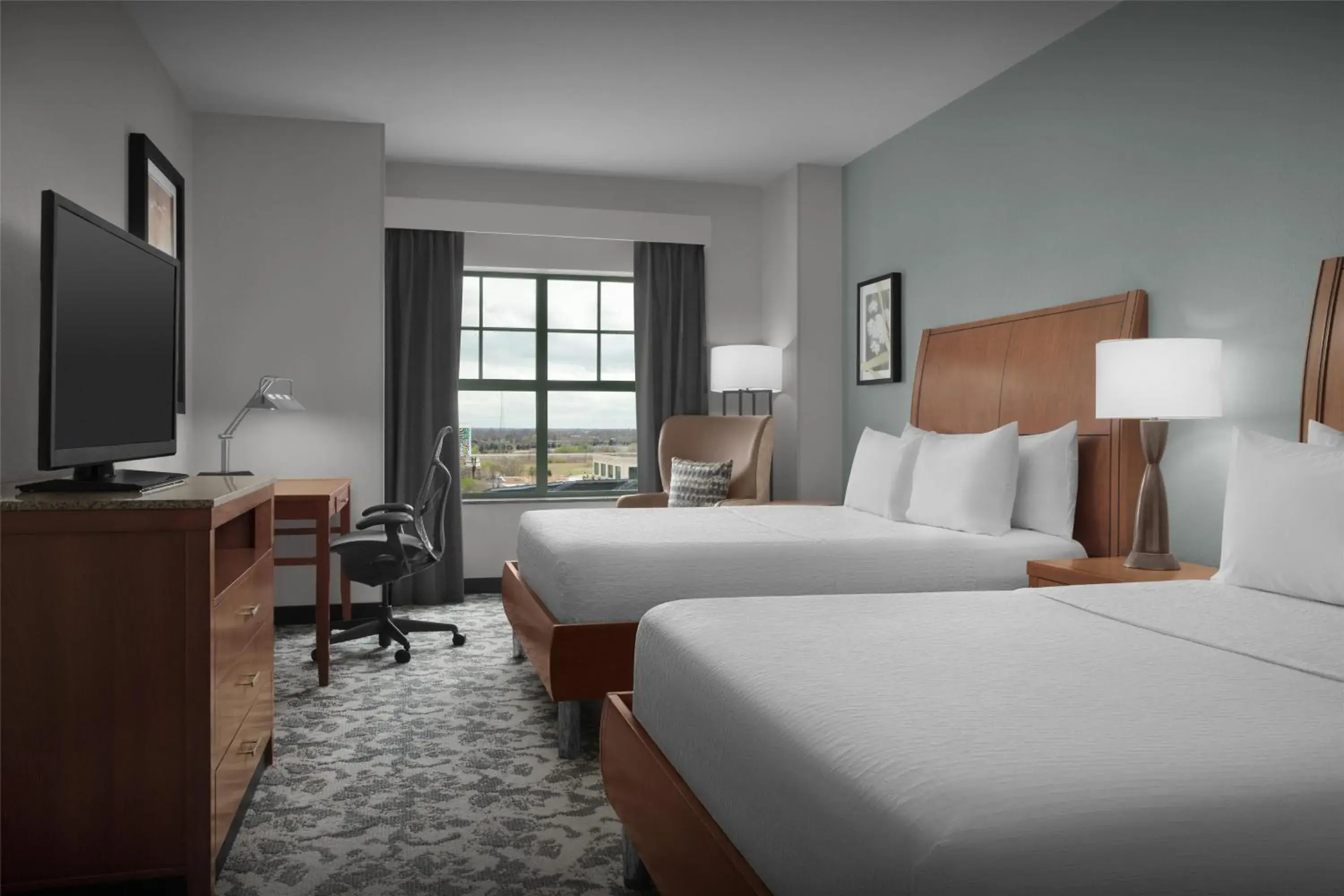 Deluxe Queen Room with Two Queen Beds with View in Hilton Garden Inn Oklahoma City/Bricktown Deluxe Queen Room with Two Queen Beds with View in Hilton Garden Inn Oklahoma City/Bricktown