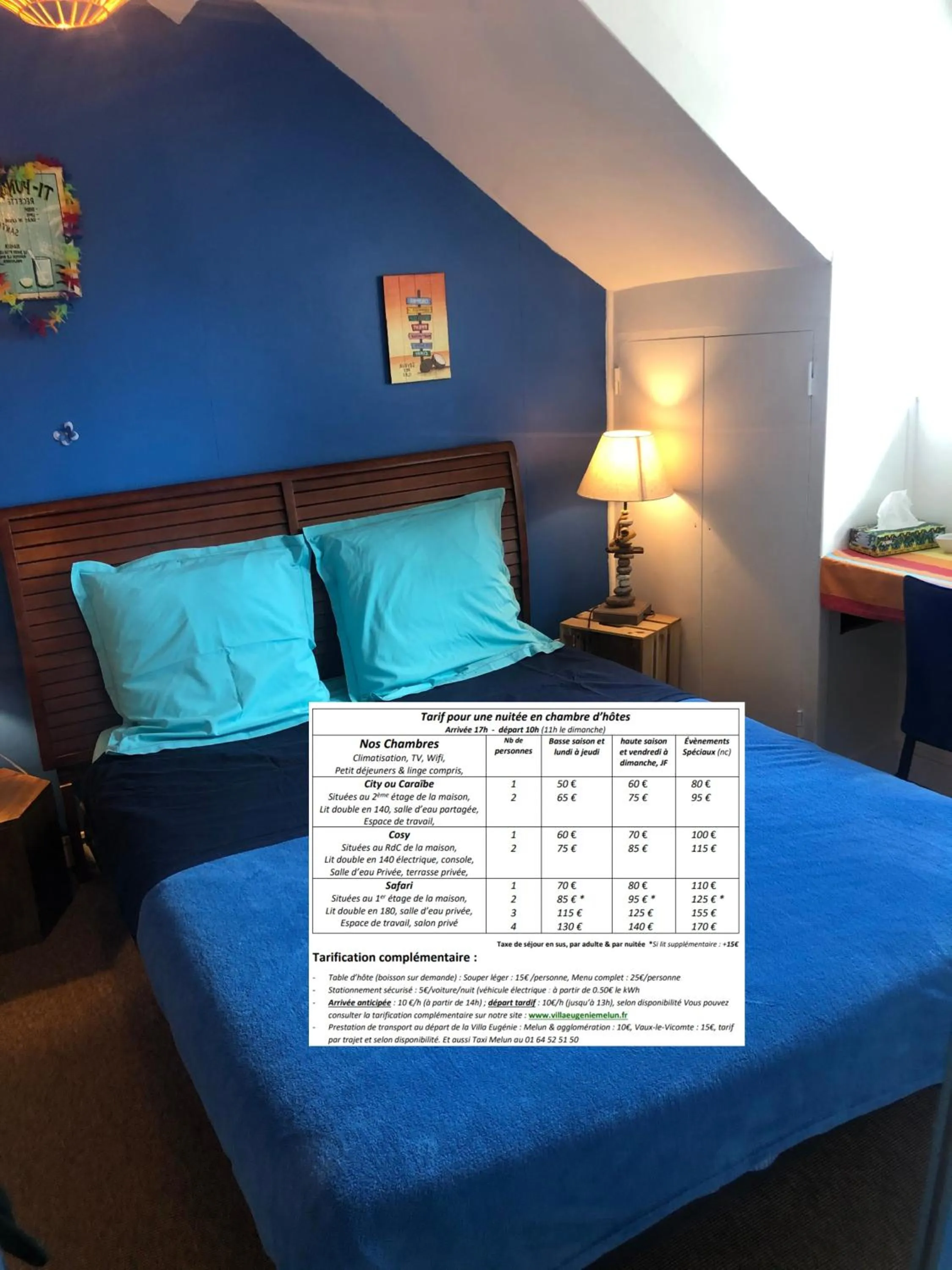 Bed in Villa Eugénie Melun