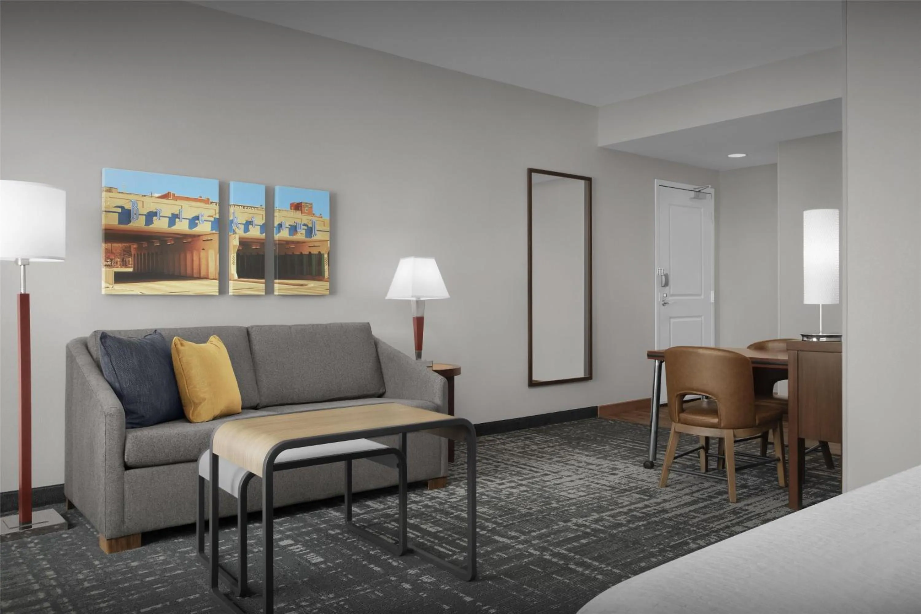 Living room, Bed in Homewood Suites by Hilton Oklahoma City-Bricktown