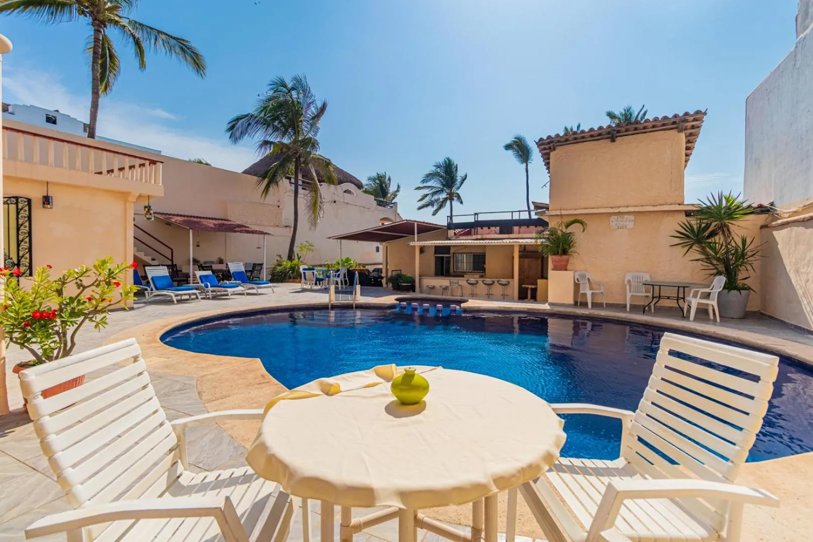 Pool view in Bucerias Beach House
