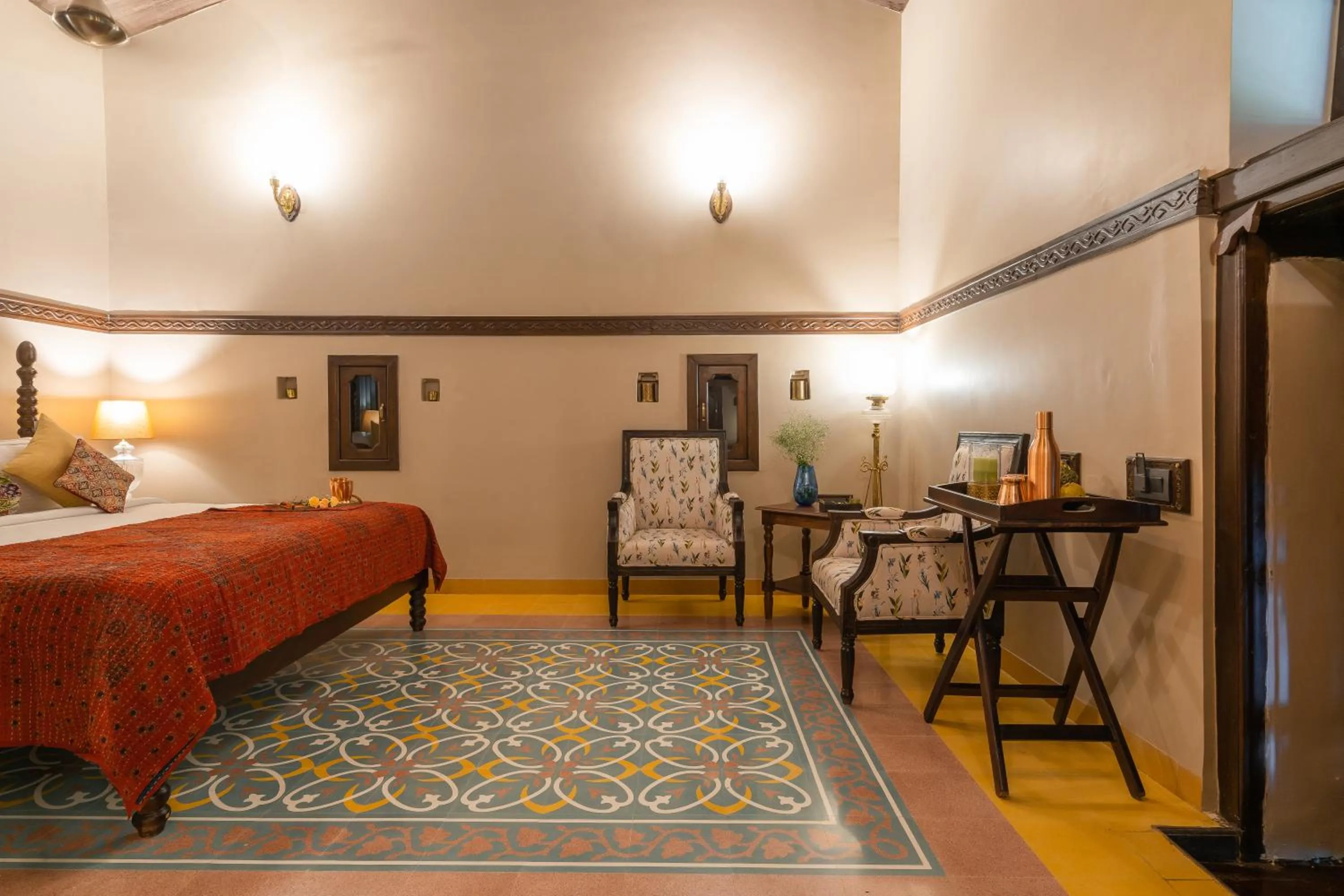 Photo of the whole room, Bed in Tree of Life Darbargadh Dared