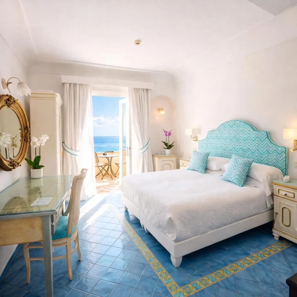 View (from property/room), Bed in Hotel Conca d'Oro