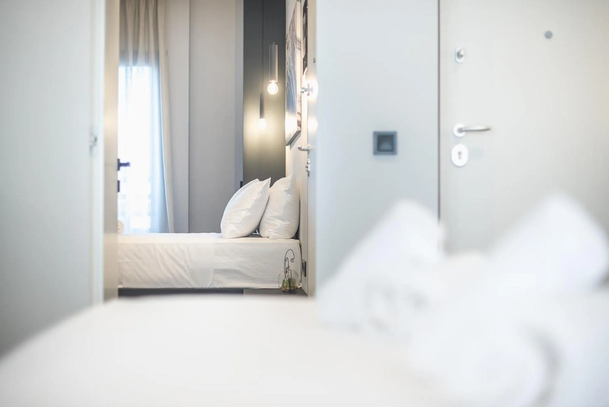 Bed in The Asprogeraka - self check-in rooms