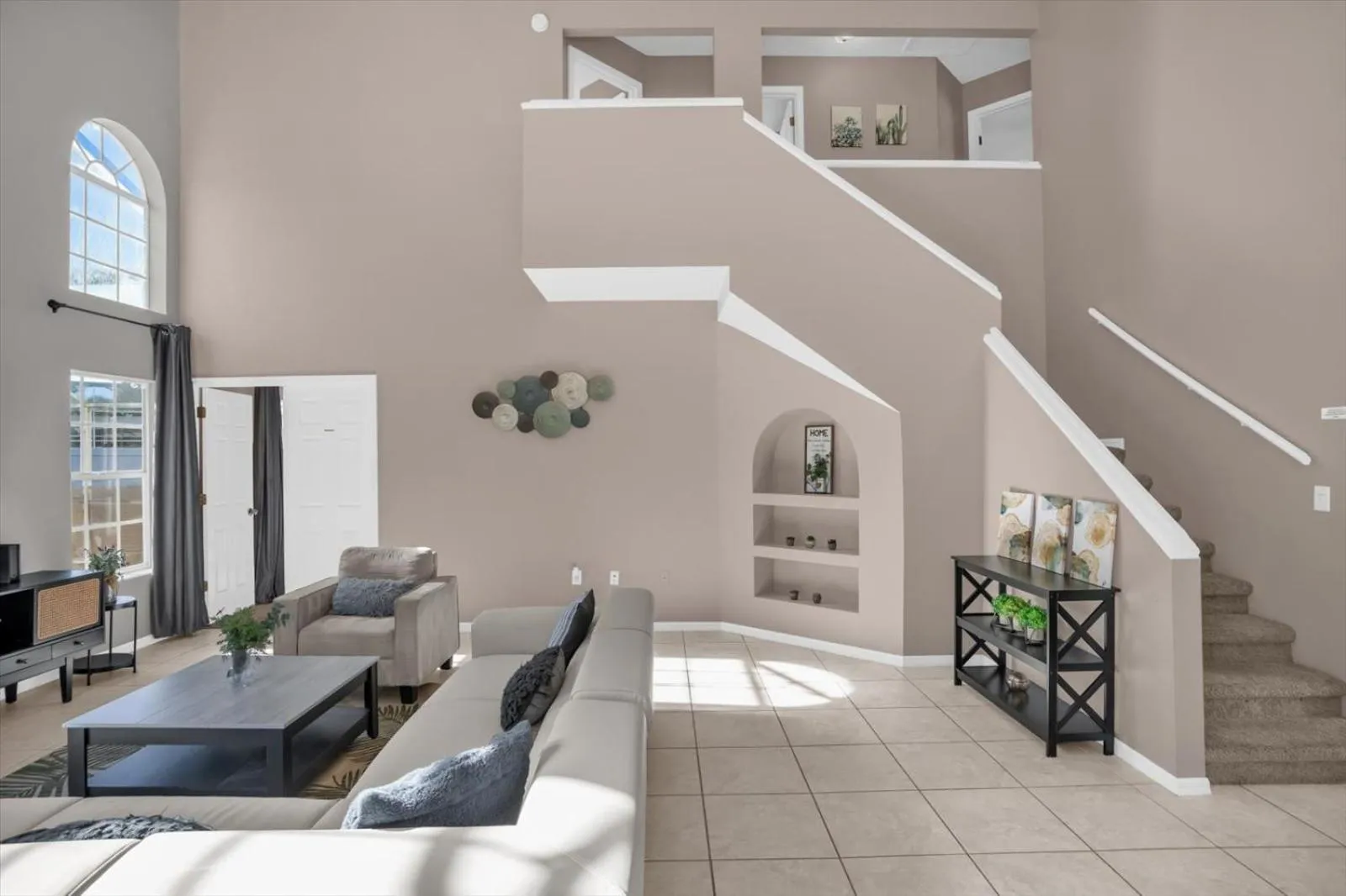 Living room in Elegant Villa Pool Fun Game Room Near Disney