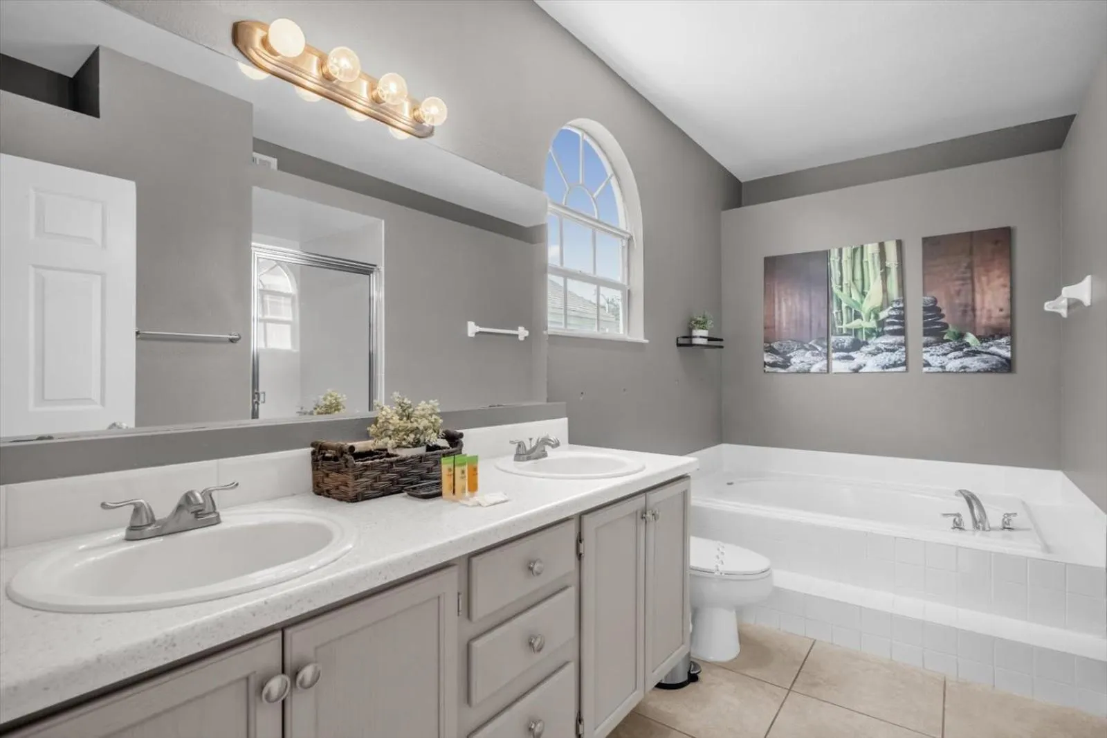 Bathroom in Elegant Villa Pool Fun Game Room Near Disney