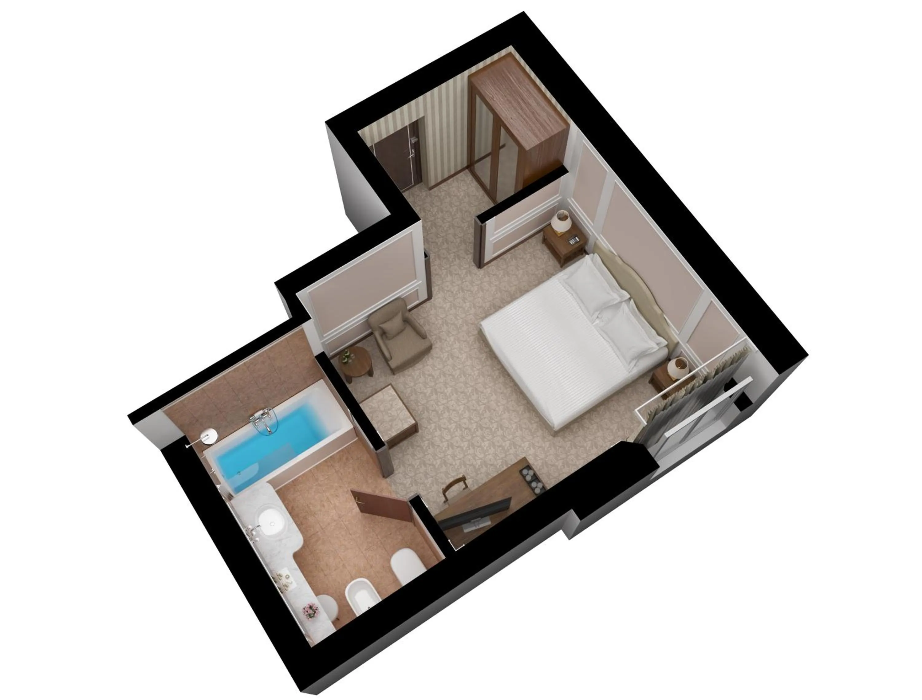 Floor plan, Bed in Baglioni Hotel Regina - The Leading Hotels of the World