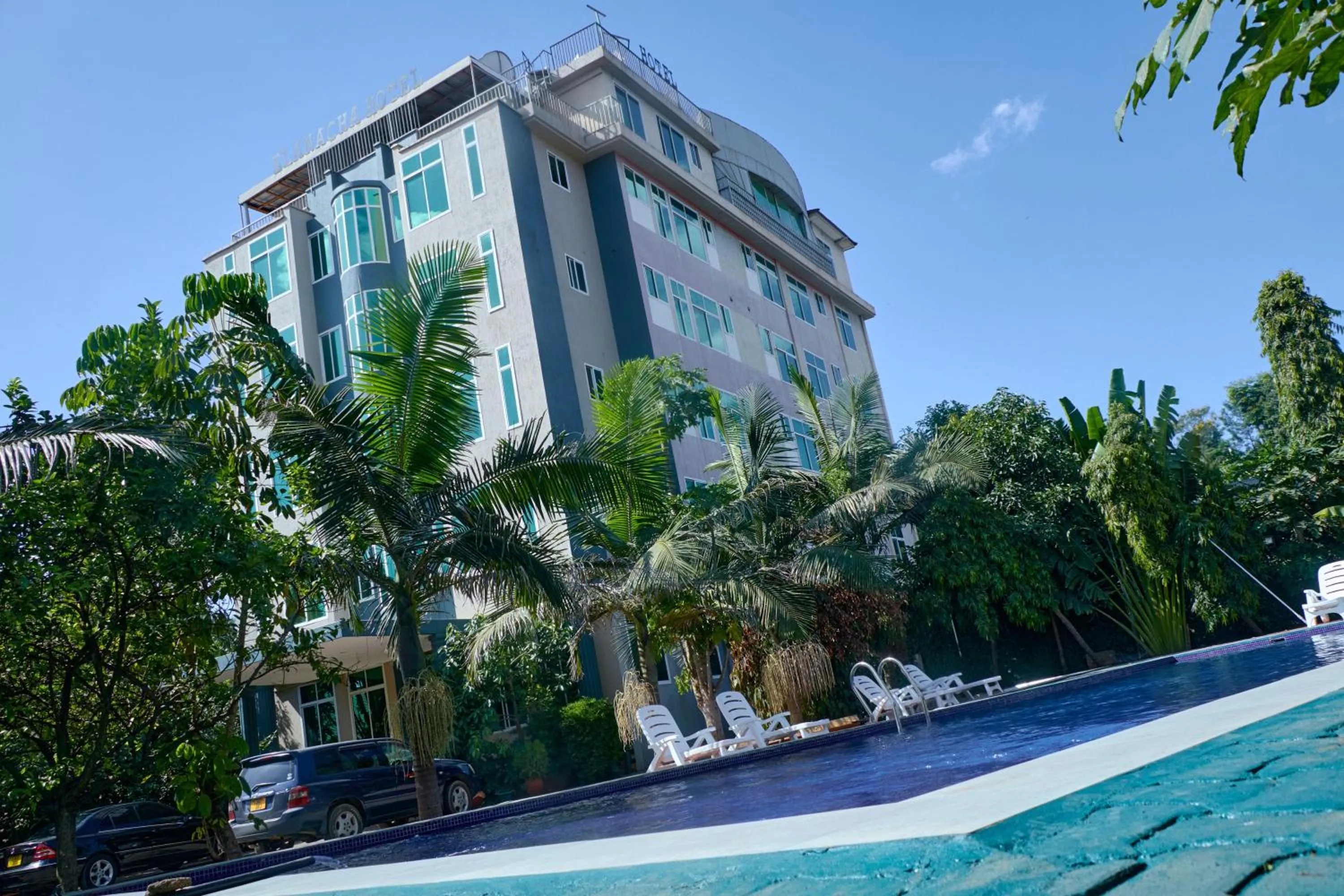 Pool view in Elanacha Hotel
