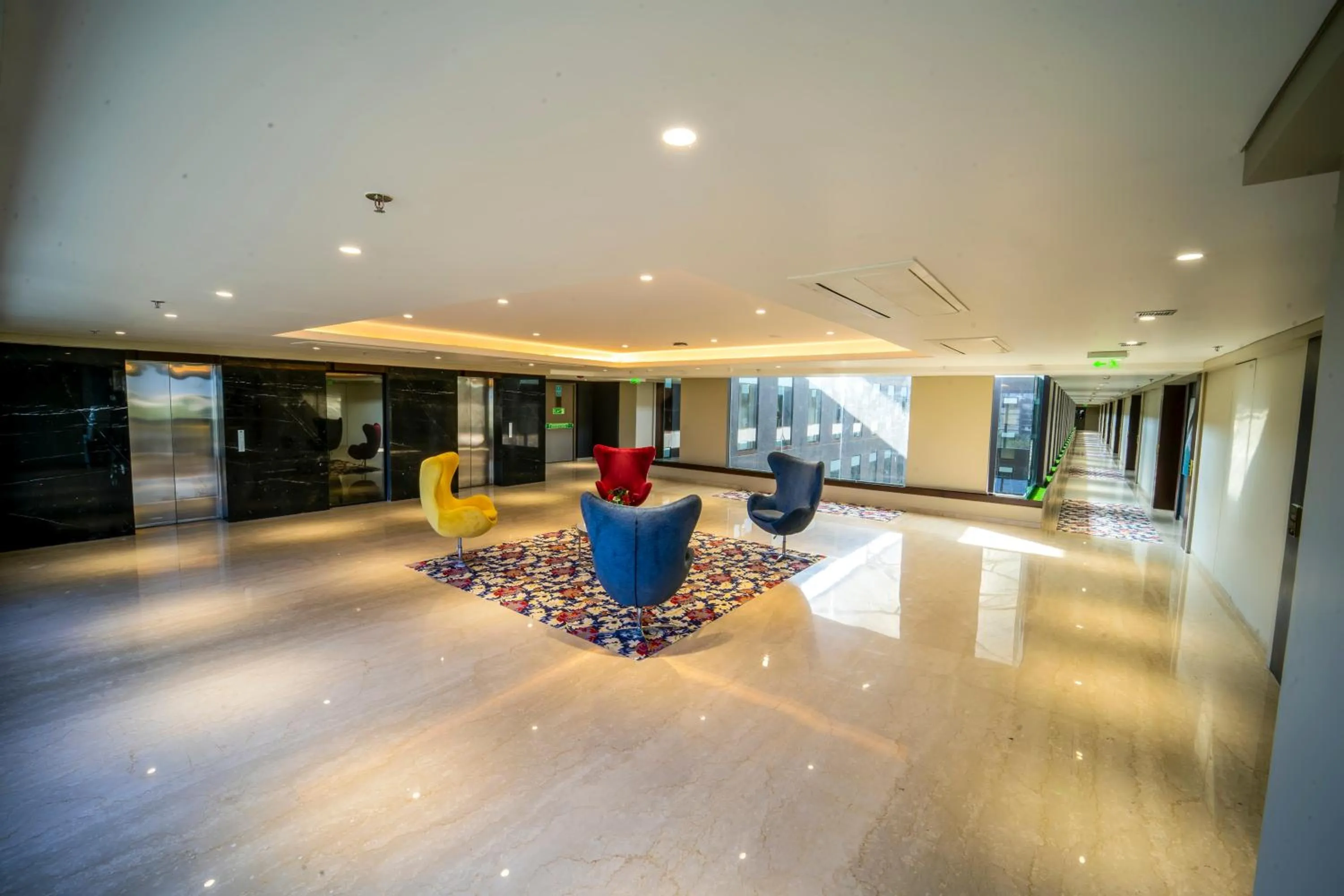 Seating area in Essentia Luxury Hotel Indore