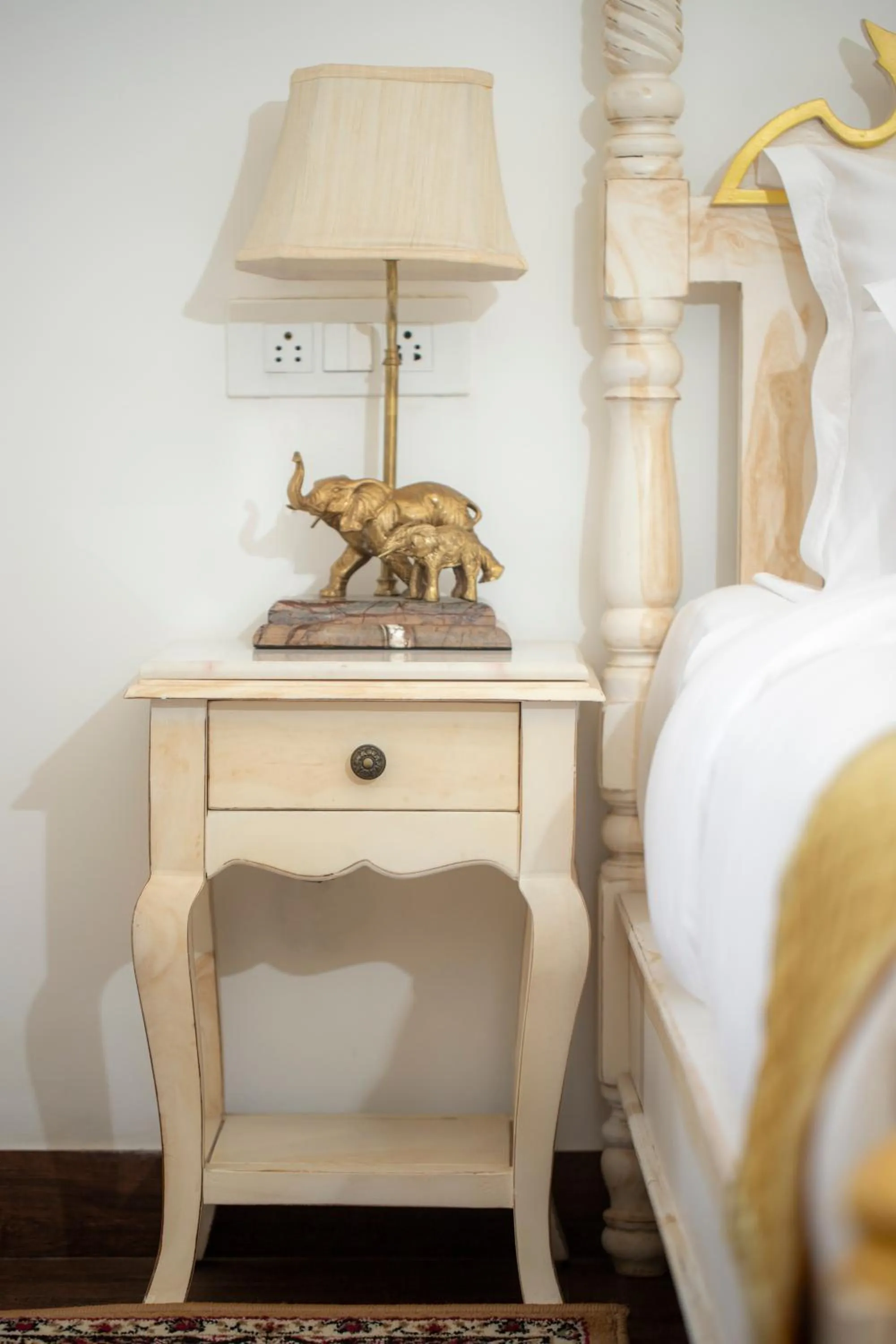 Decorative detail, Bed in The Royal Hermitage - Best Luxury Boutique Hotel Jaipur