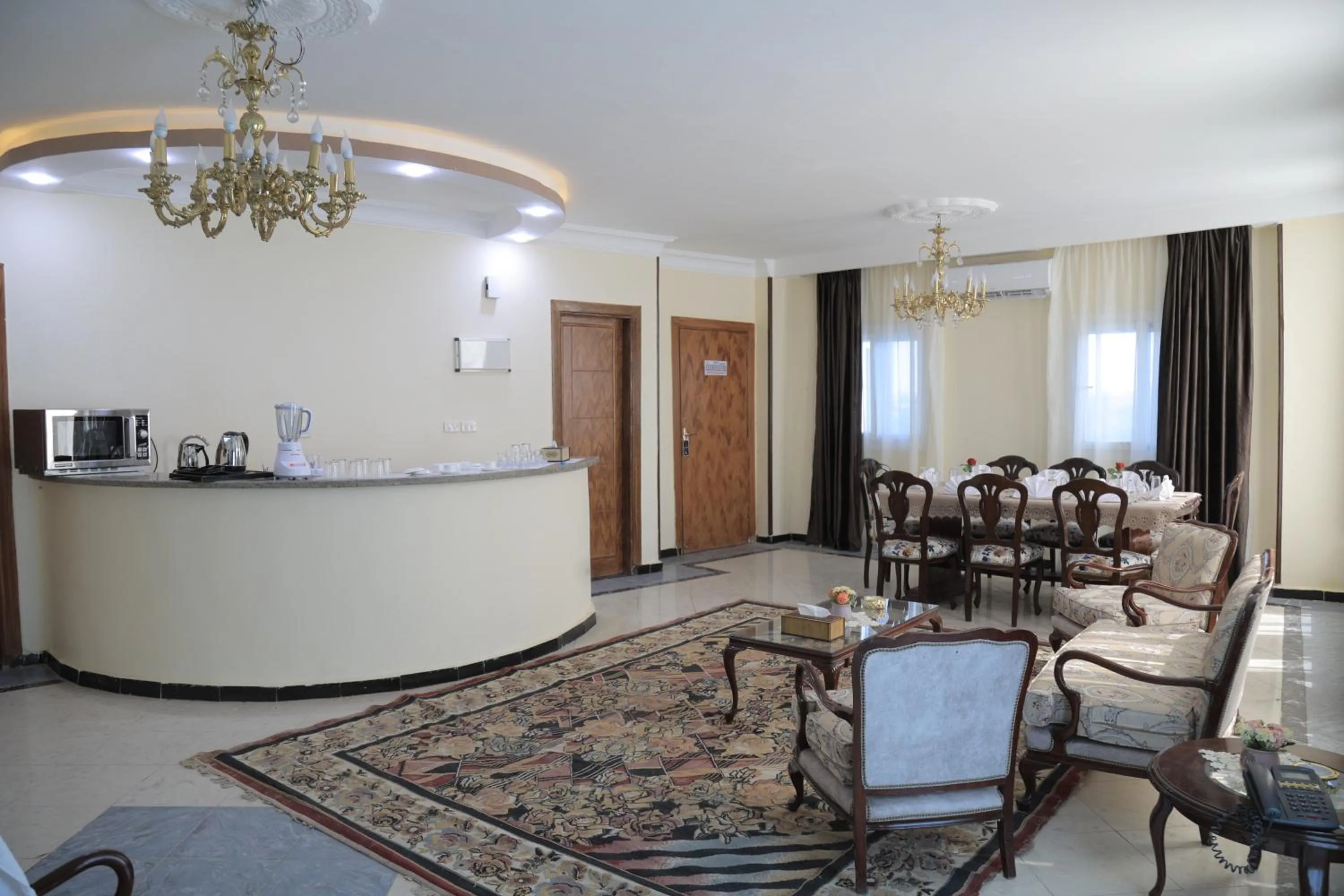 Seating area in Jewel Fayed Hotel