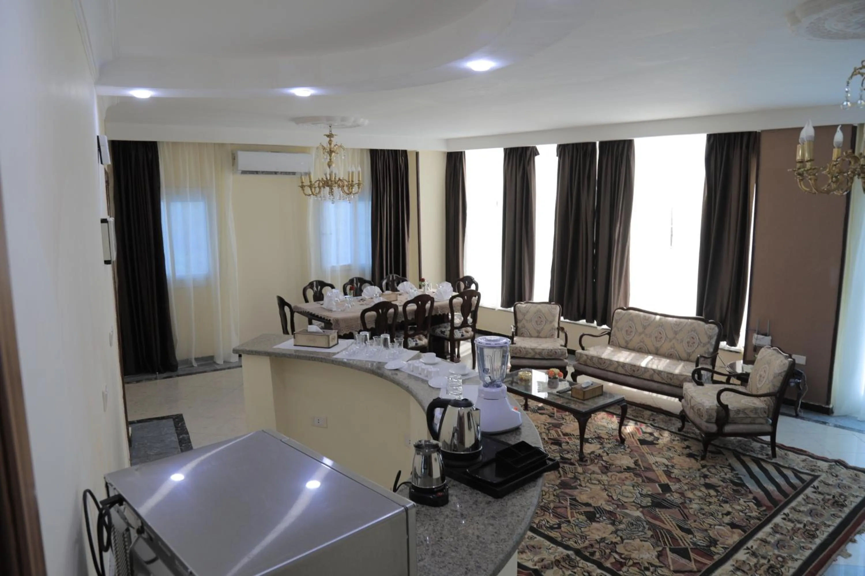 Seating area in Jewel Fayed Hotel