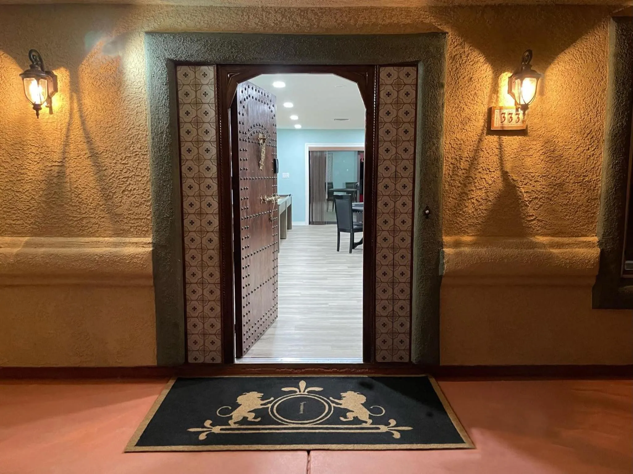 Patio in Buddha Mansion Luxury Resort - 8BR Modern, HotTub, Huge pool, Sauna, BBQ grill, Game Room