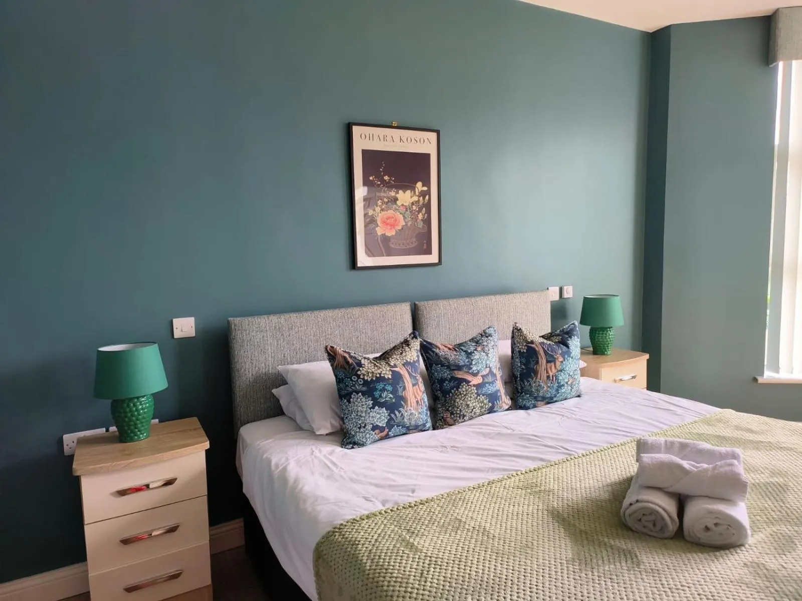 Bed in Walsh's Mill Lodges & Linen House