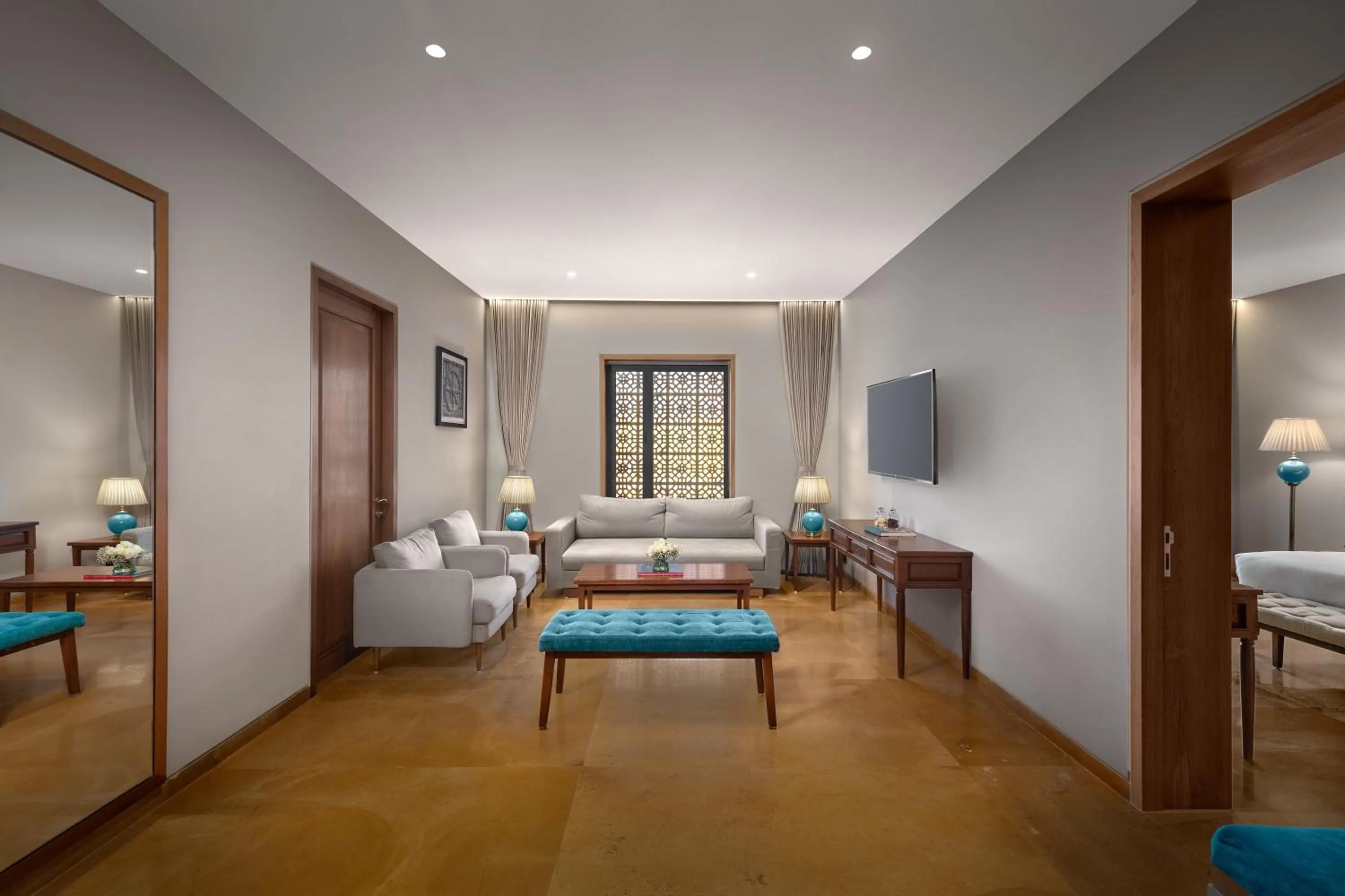 Living room, Bed in Time Square Resort & Spa Bhuj