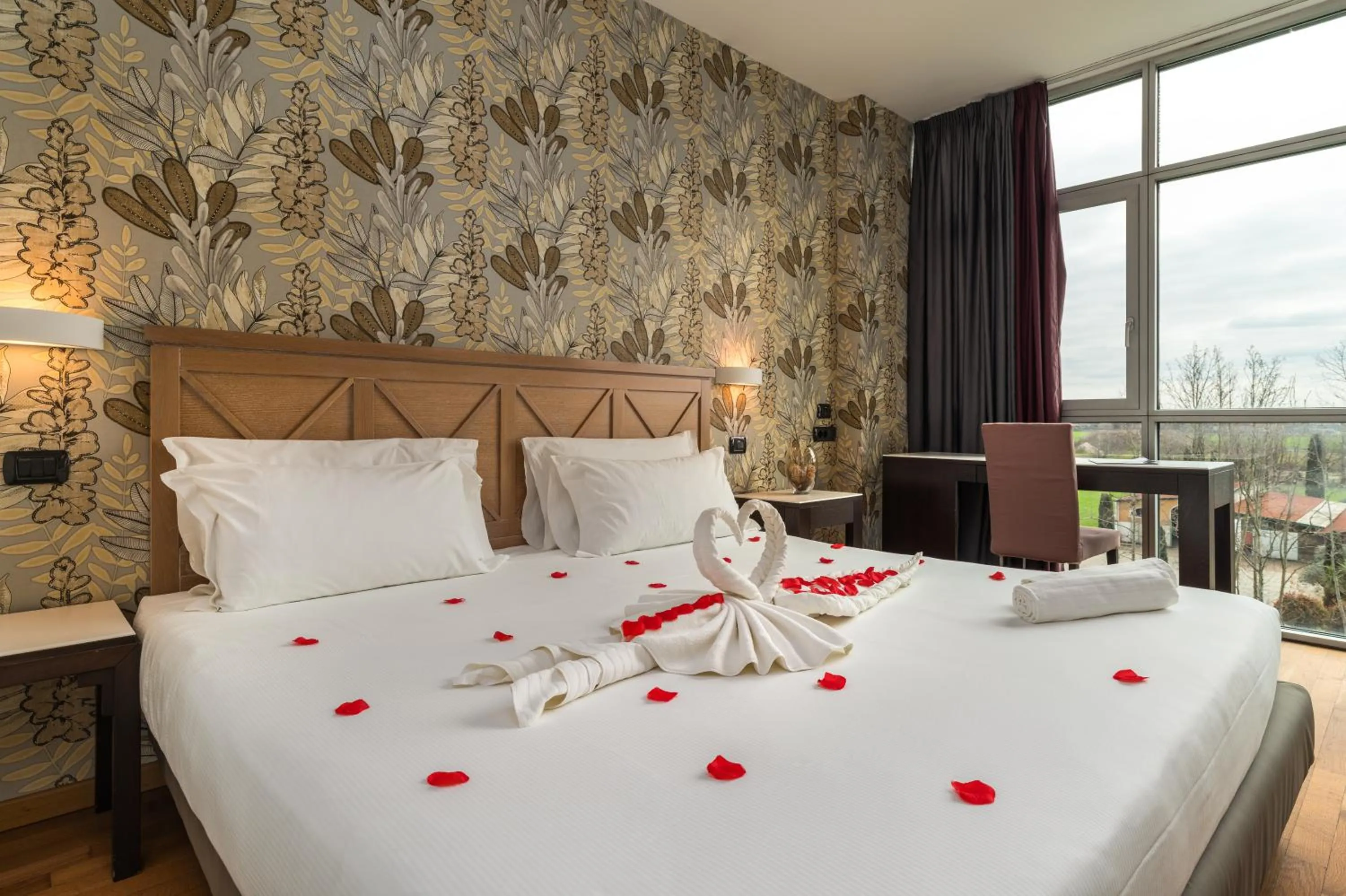 Bed in Hotel Antares Sport Beauty & Wellness