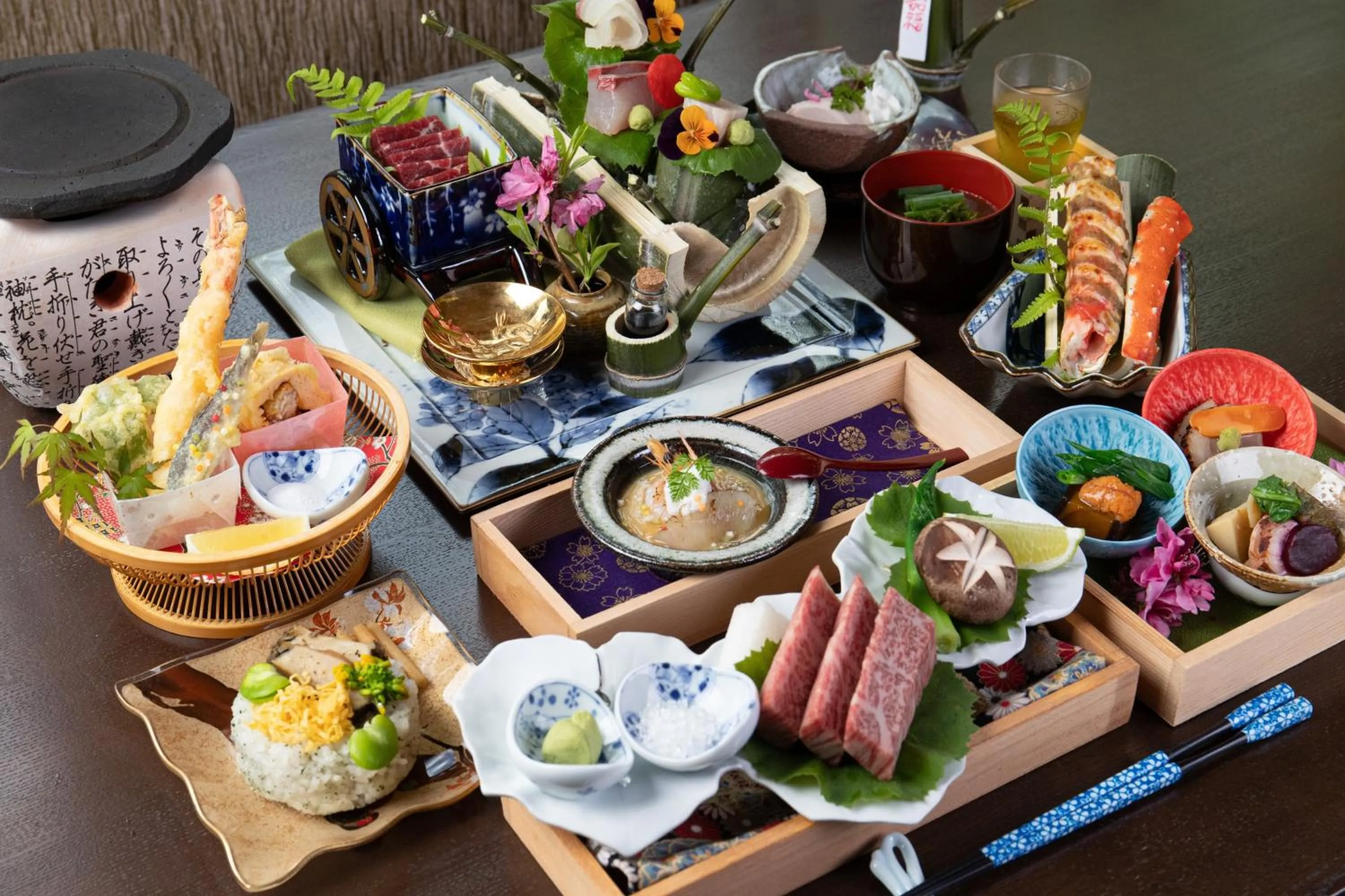 Dinner in Yufuin Besso Shikisai Hotel