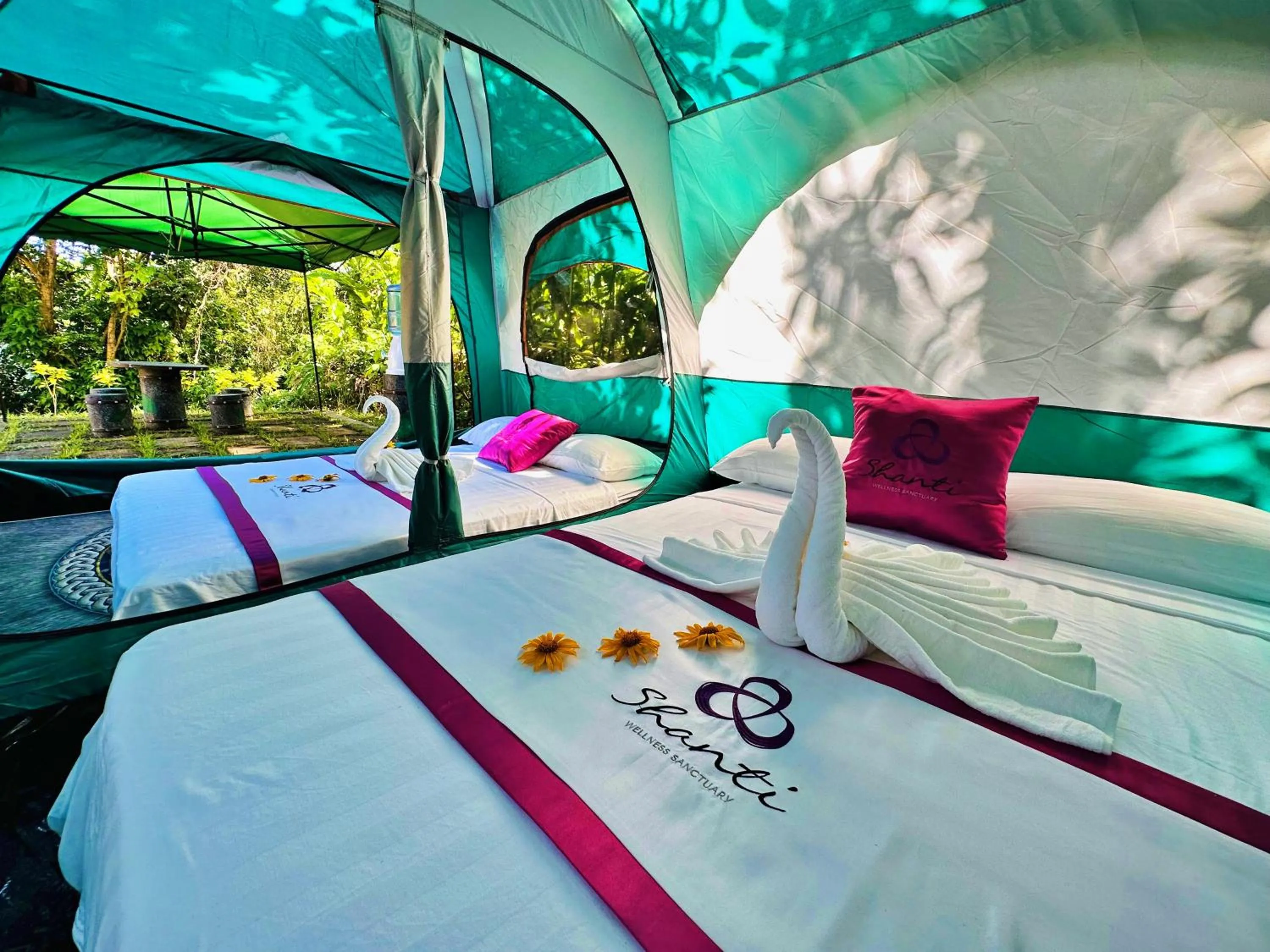 Bed in Shanti Wellness Sanctuary