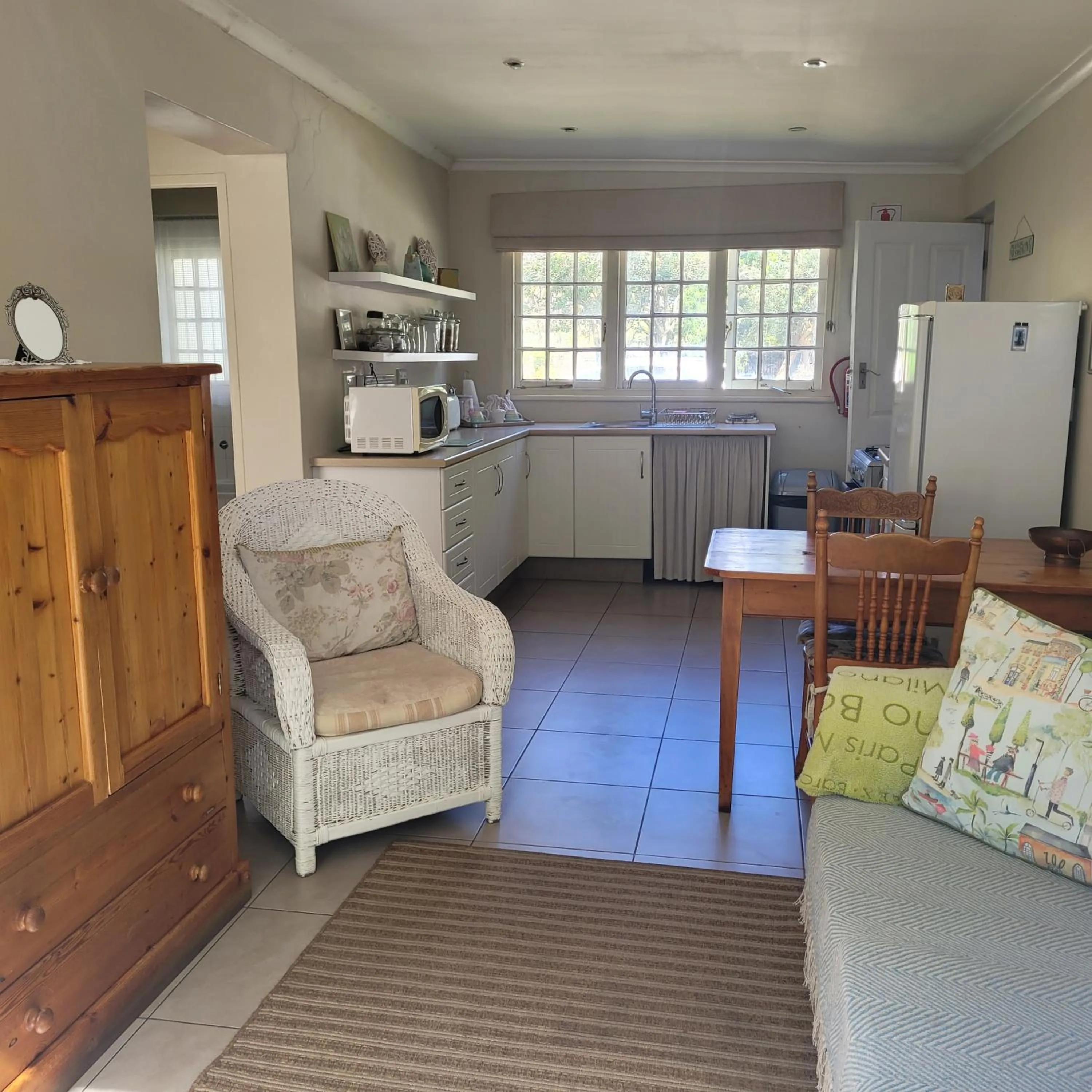 Seating area in AppleBee Guest Cottages
