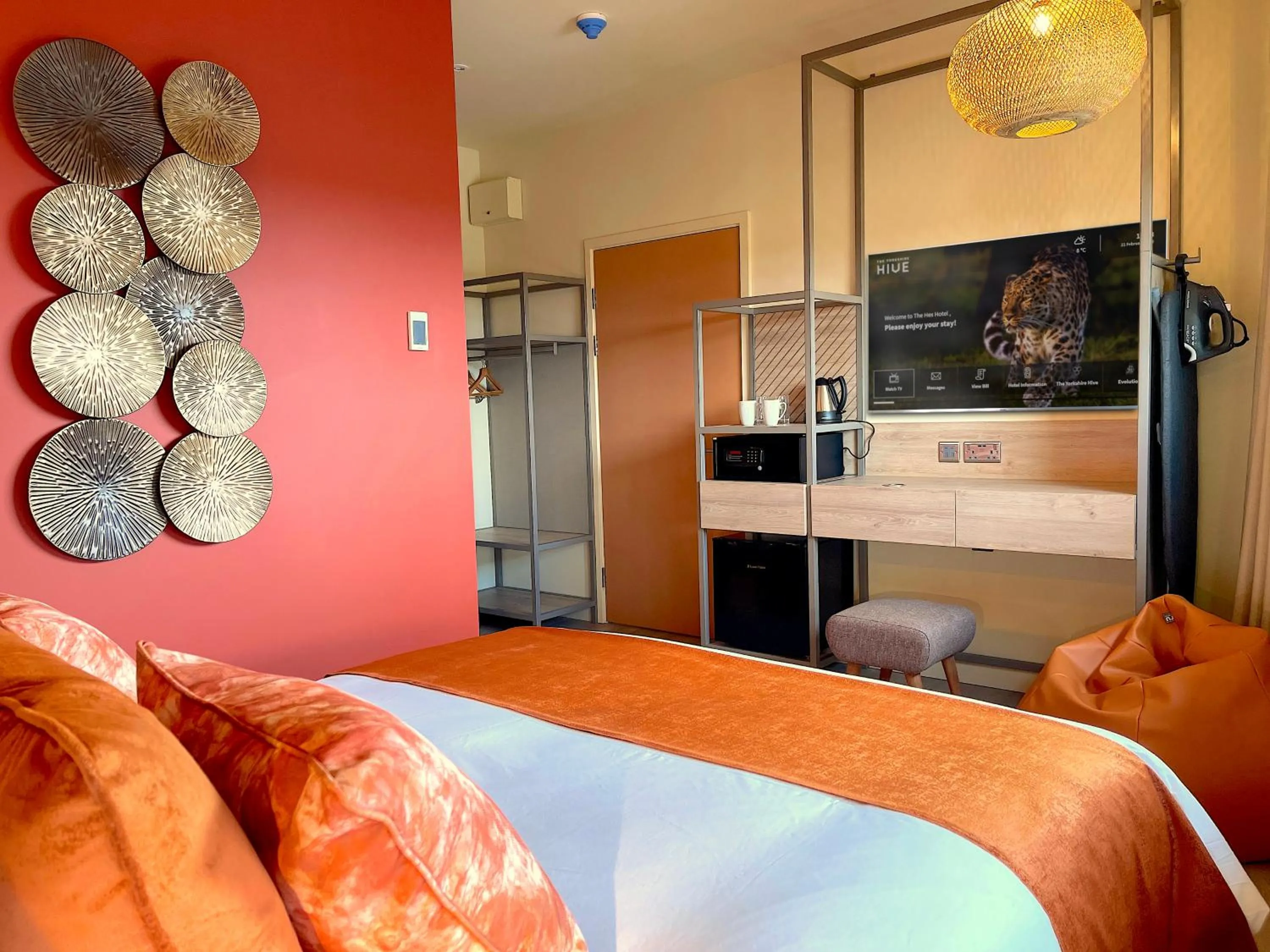 Bed in Hex Wildlife Hotel at Yorkshire Wildlife Park