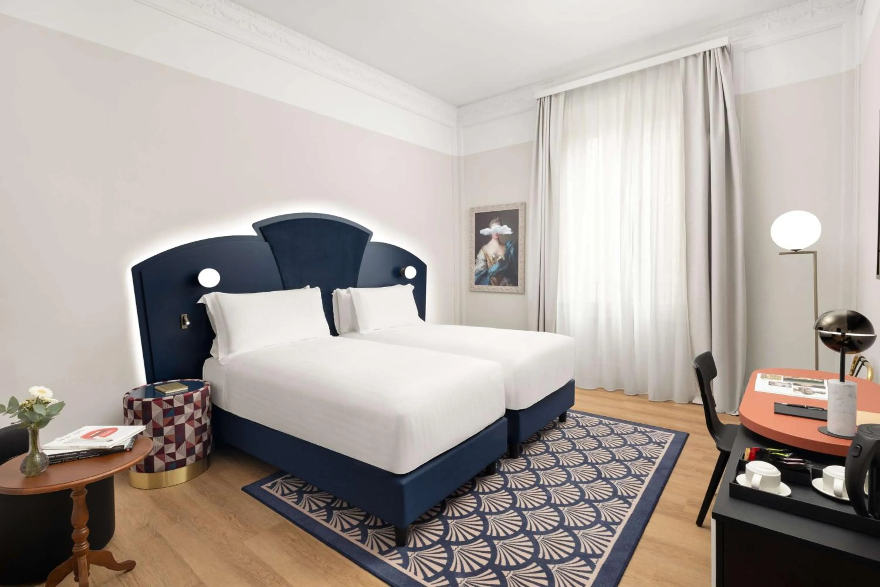 Bedroom, Bed in Anglo American Hotel Florence, Curio Collection By Hilton