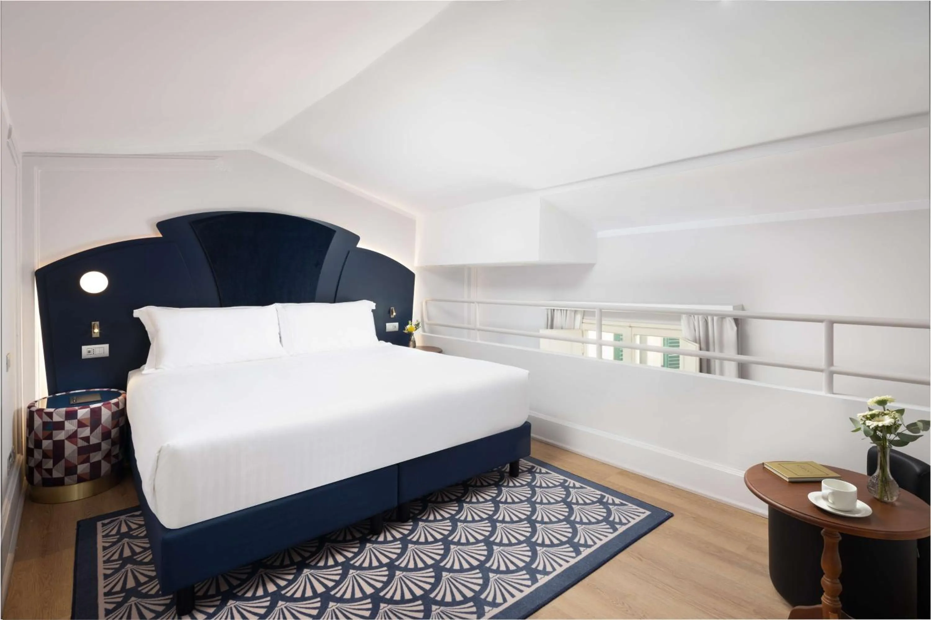 Bed in Anglo American Hotel Florence, Curio Collection By Hilton