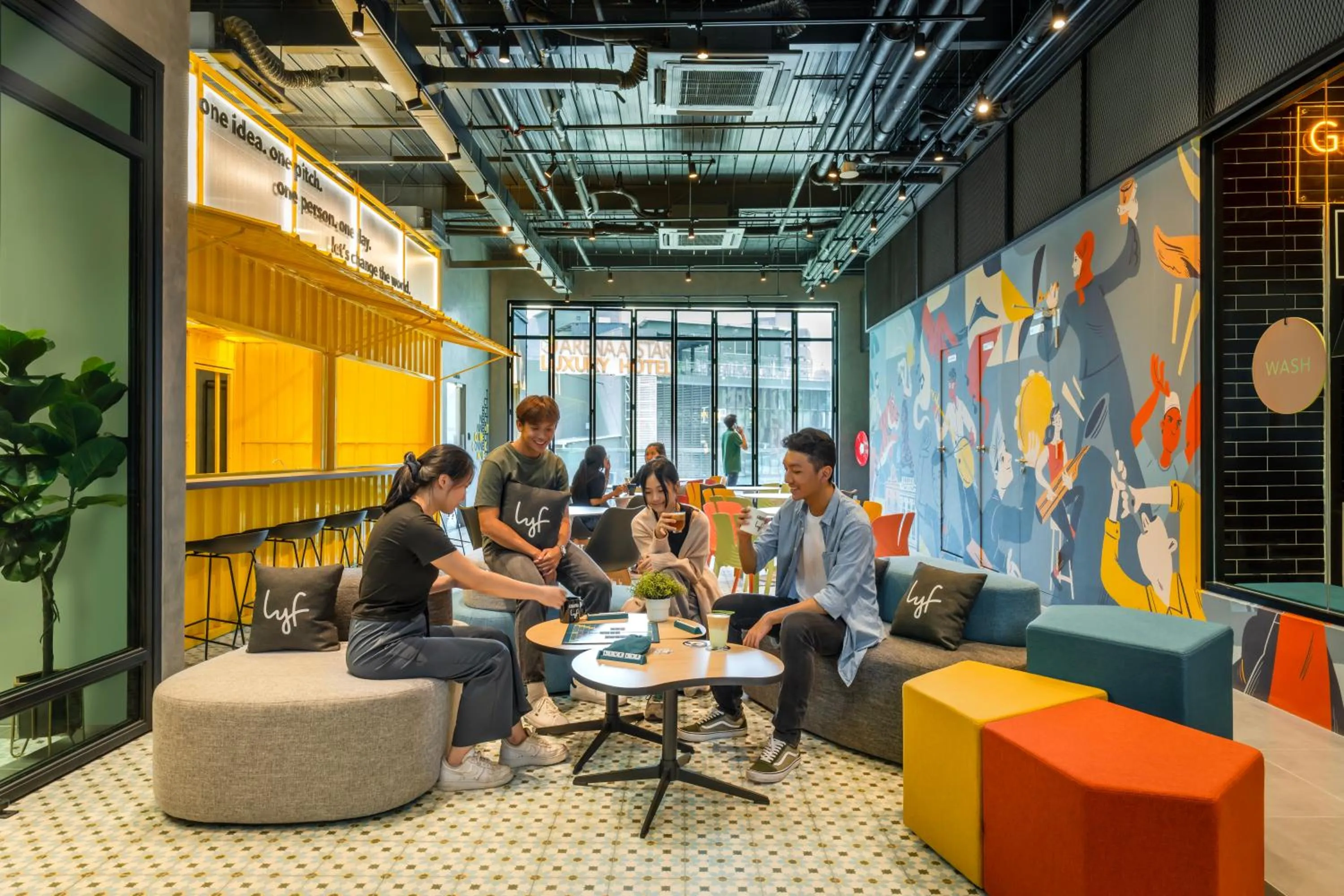 Communal lounge/ TV room in lyf Chinatown Kuala Lumpur