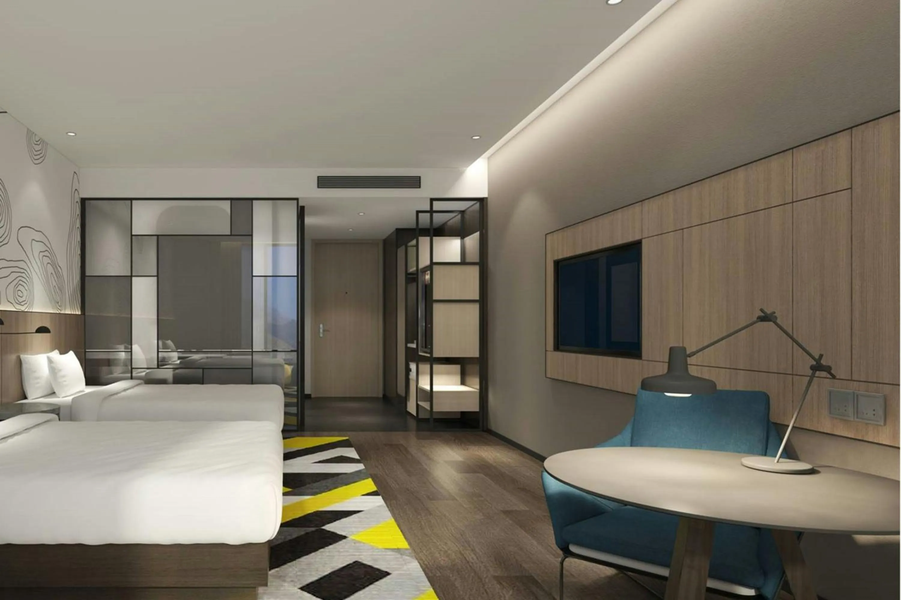 Photo of the whole room, Bed in Aloft Shijiazhuang