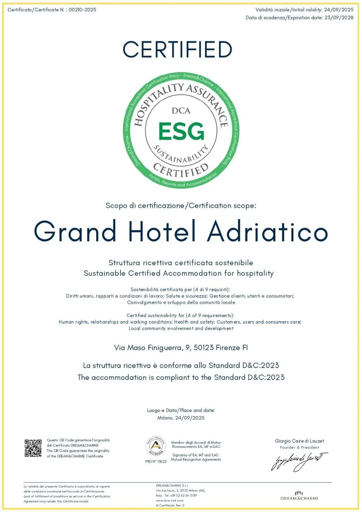 Area and facilities in Grand Hotel Adriatico