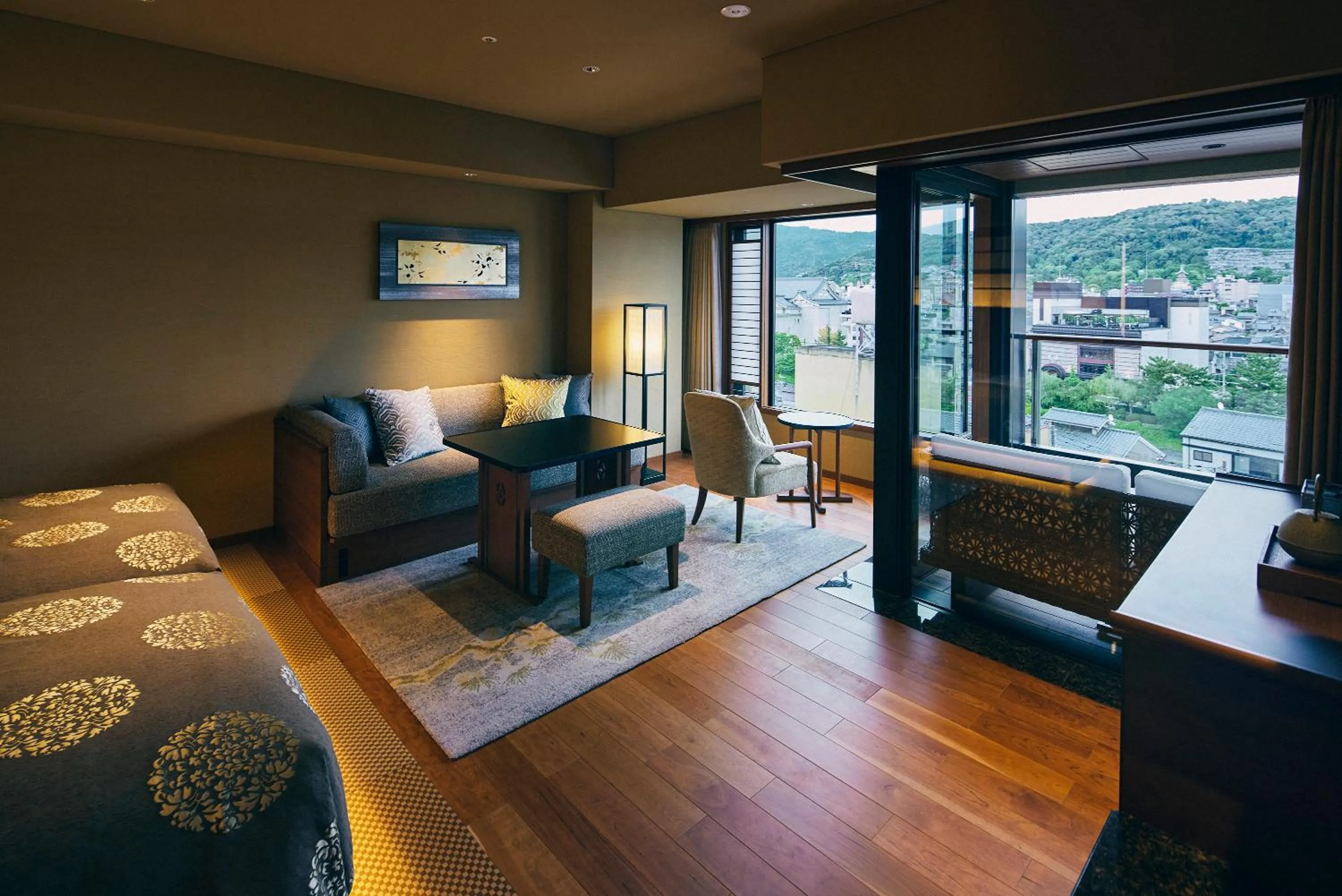 View (from property/room), Bed in Sora Niwa Terrace Kyoto Bettei