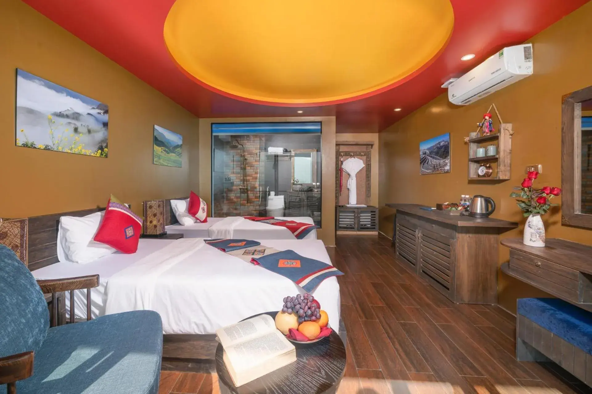 Triple Room with Mountain View in The Mong Village Resort & Spa Triple Room with Mountain View in The Mong Village Resort & Spa