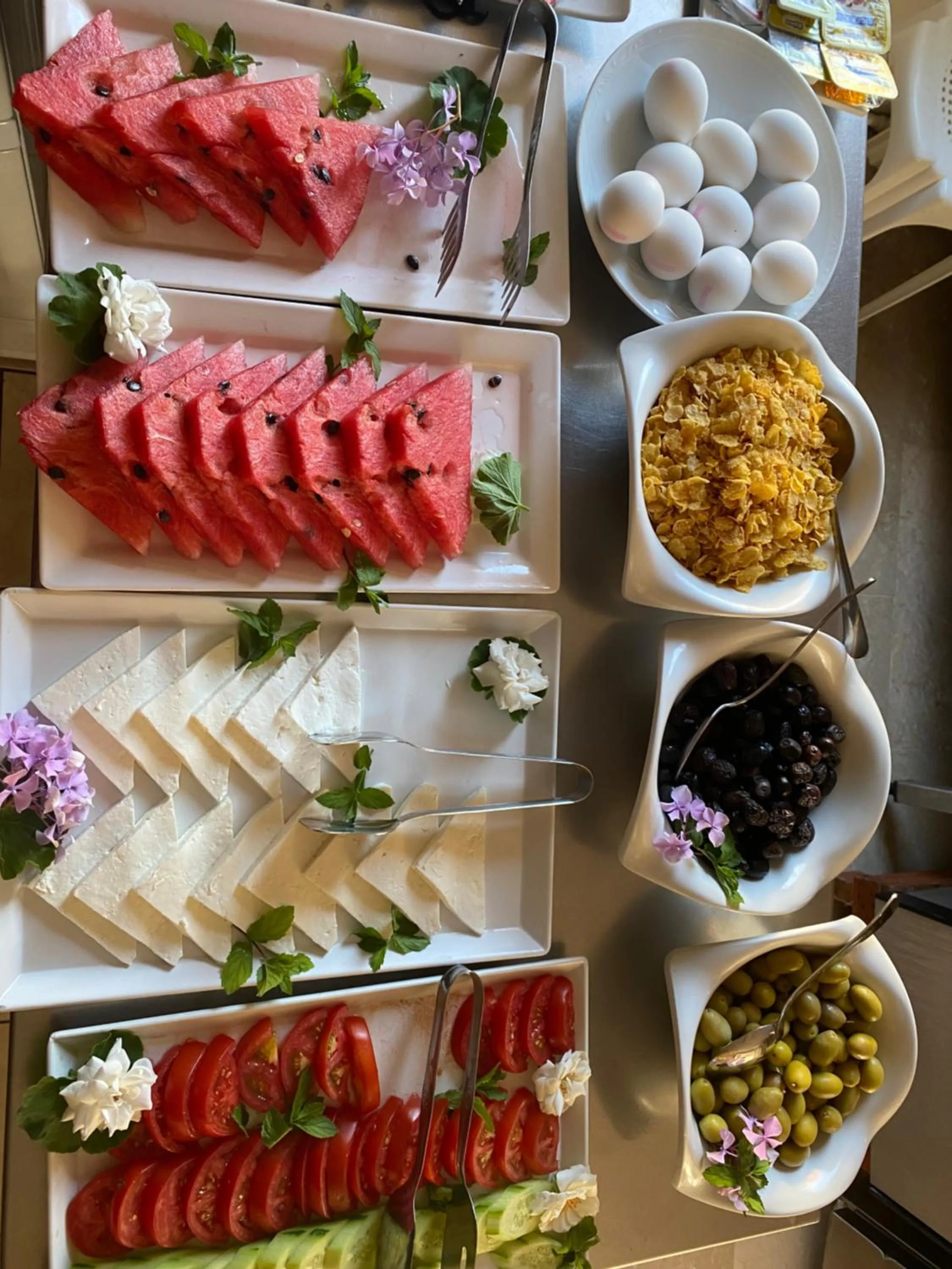 Buffet breakfast in NATURELLA APART HOTEL